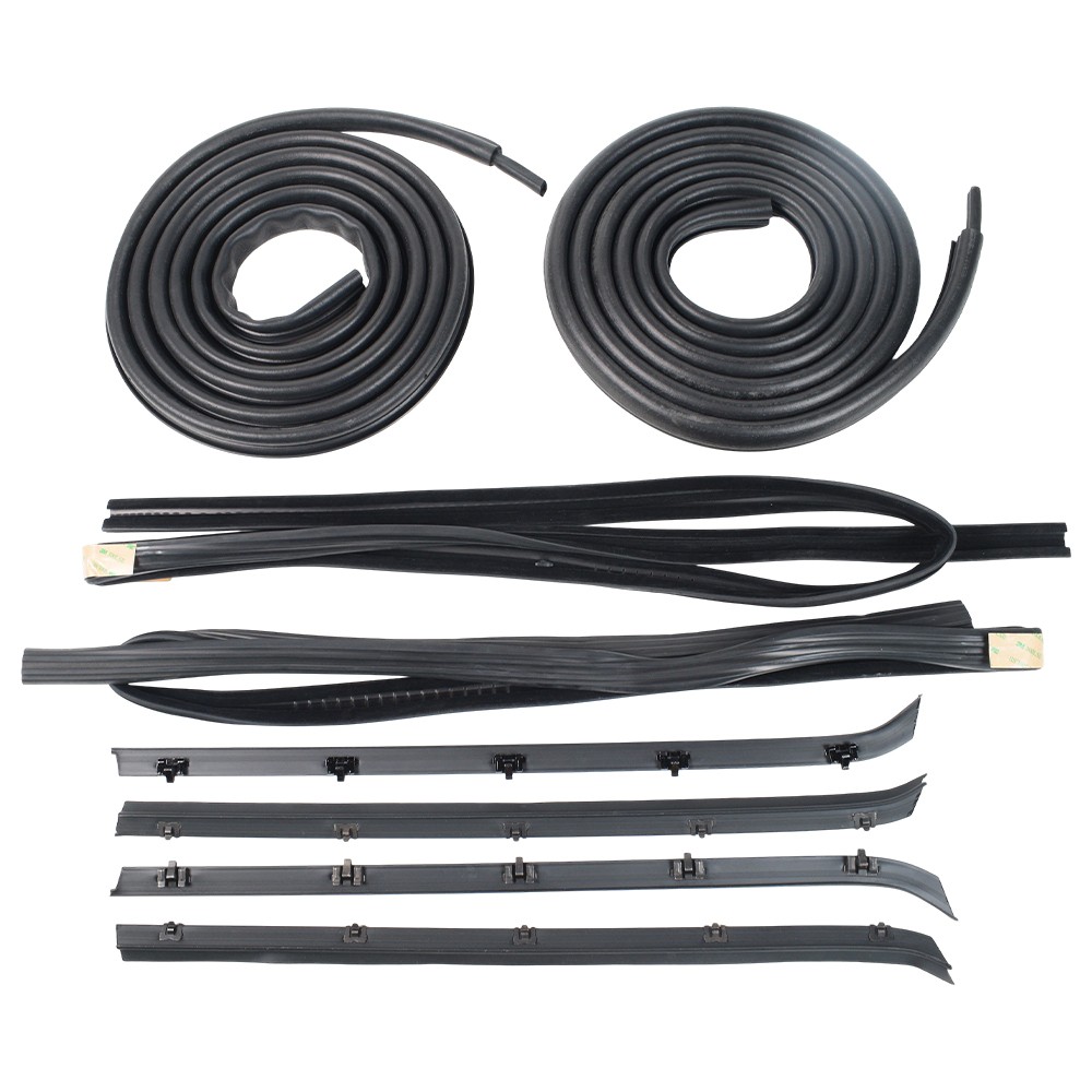 For Chevy GMC Truck Front Door Window Run Sweep Felts Weatherstrip Seal Kit Set