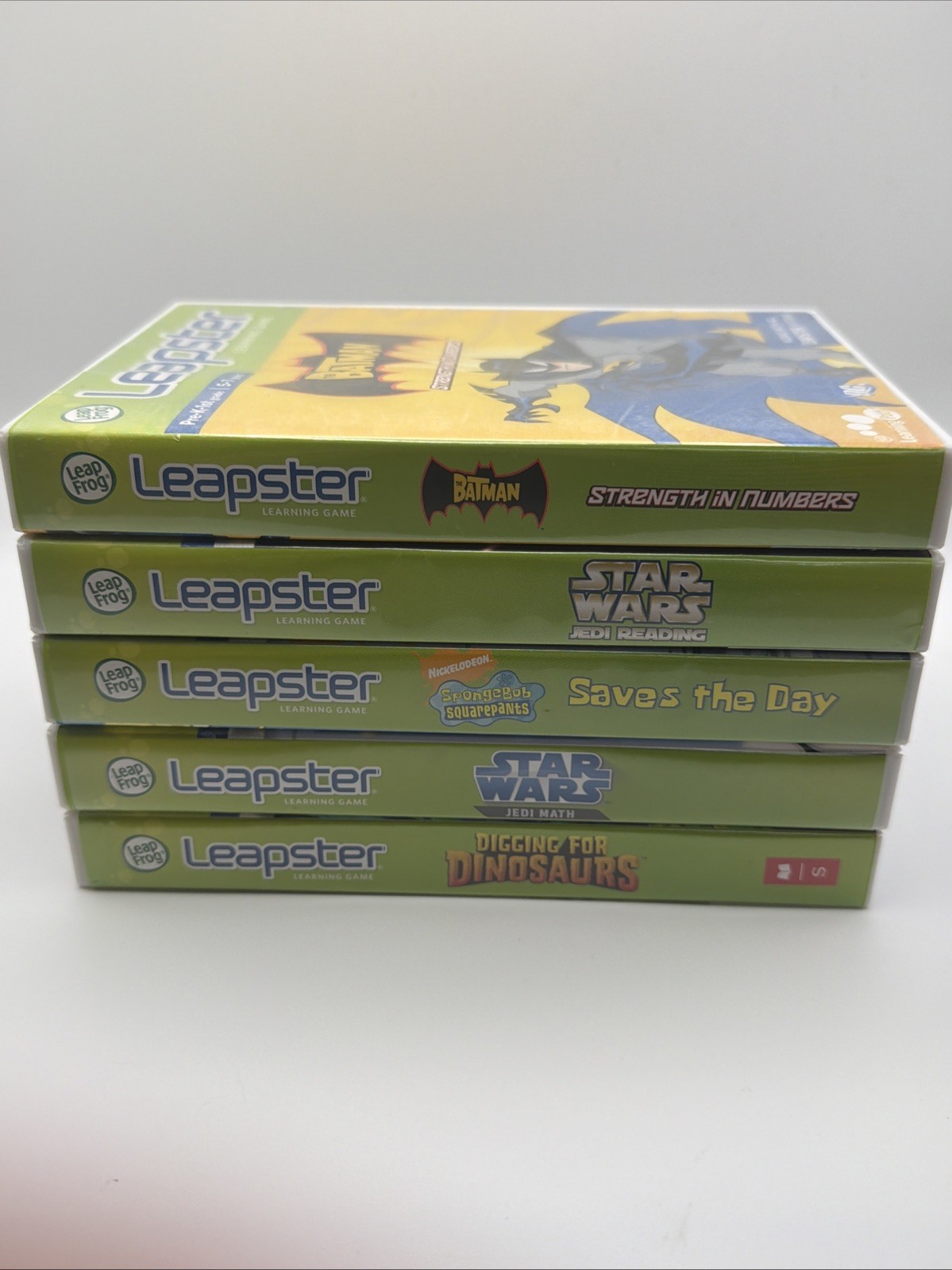 Lot of 5 Leapfrog Leapster Games w/ Cases and Instructions Star Wars SpongeBob