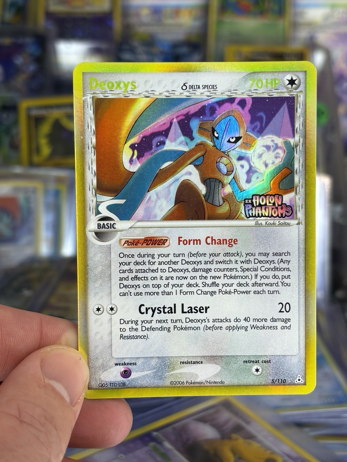 Deoxys (Delta Species - Normal Forme) 5/110 EX Holon Phantoms Reverse Holo Deoxys (Delta Species - Normal Forme) 5/110 EX Holon Phantoms Reverse Holo