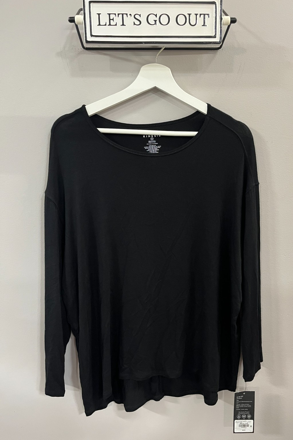 Kinesis Womens Cor - Core Long Sleeve Tee, Black Size M