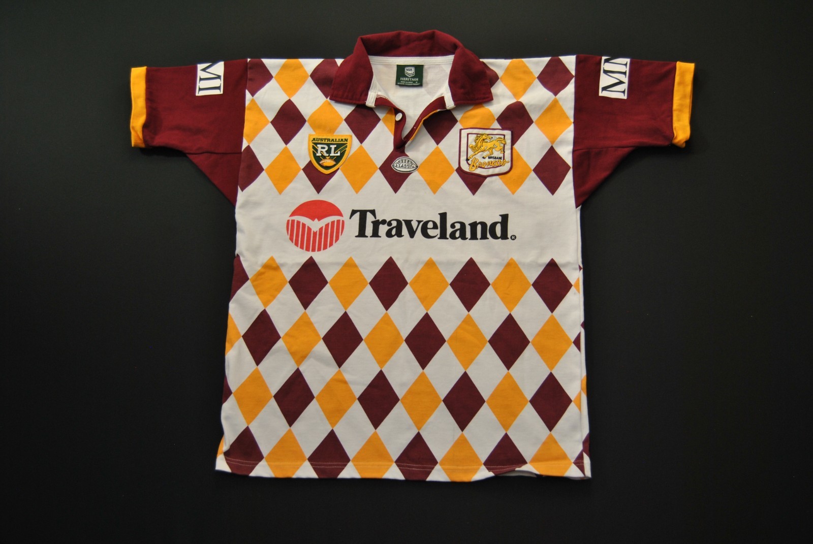 VTG 1995 Brisbane Broncos Jersey NRL Rugby Diamond Jester Heritage VTG 1995 Brisbane Broncos Jersey NRL Rugby Diamond Jester Heritage