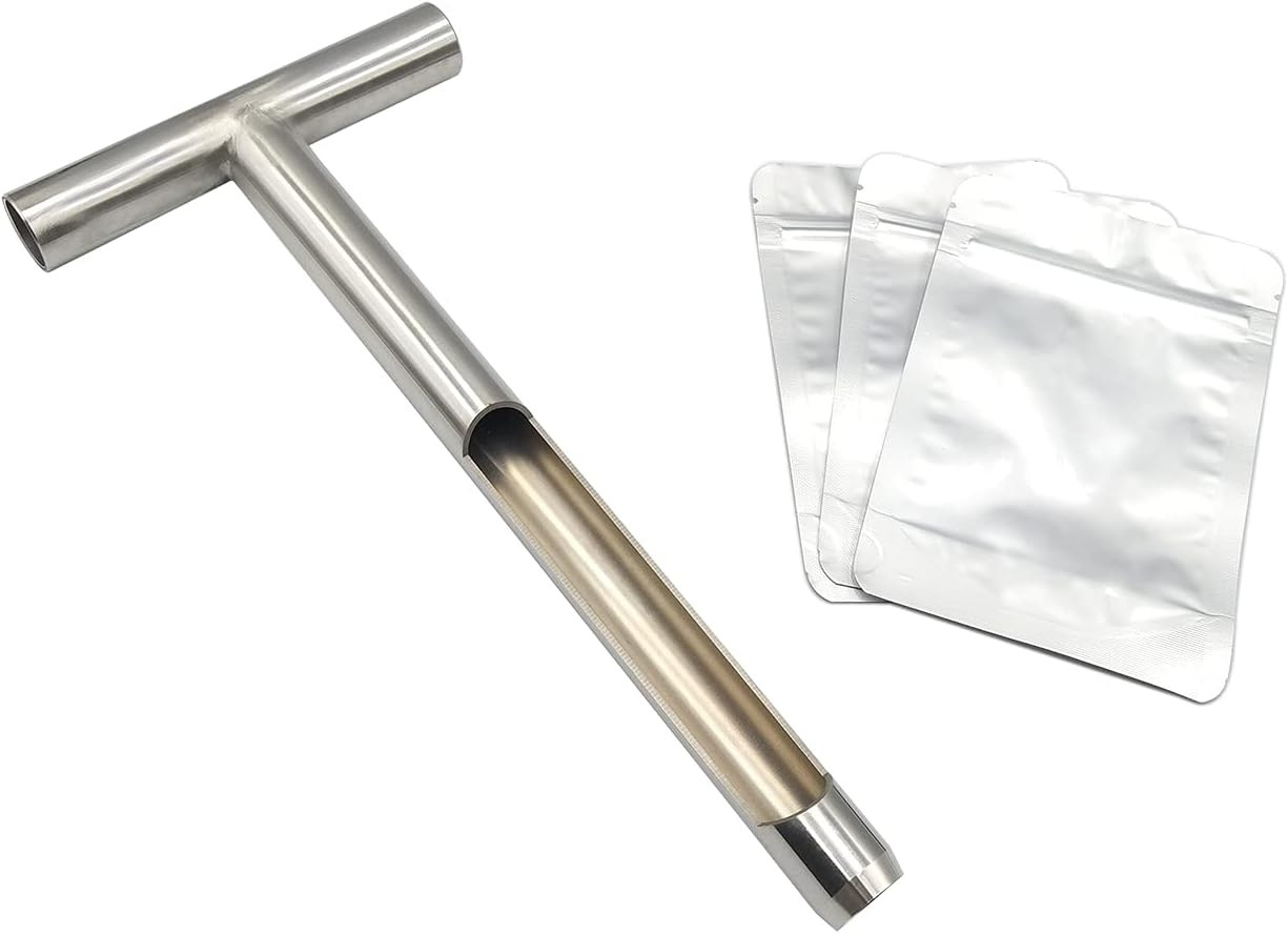 Soil Sample Probe 12 Inch with Reusable Soil Sampler Bags,Stainless Steel Soil Sample Probe 12 Inch with Reusable Soil Sampler Bags,Stainless Steel