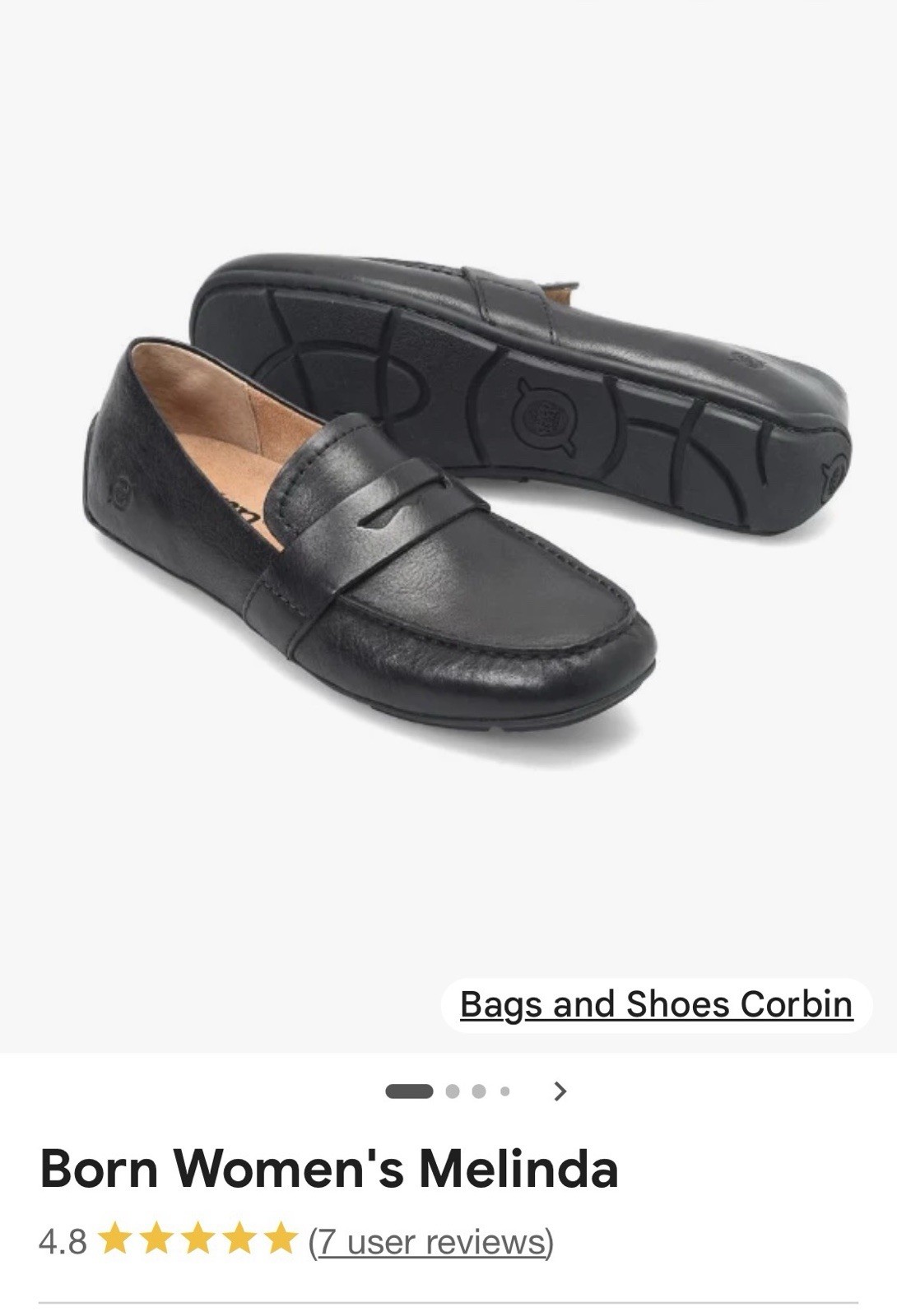 Born Melinda Women’s Loafers Black Leather Comfort Slip-On Shoes