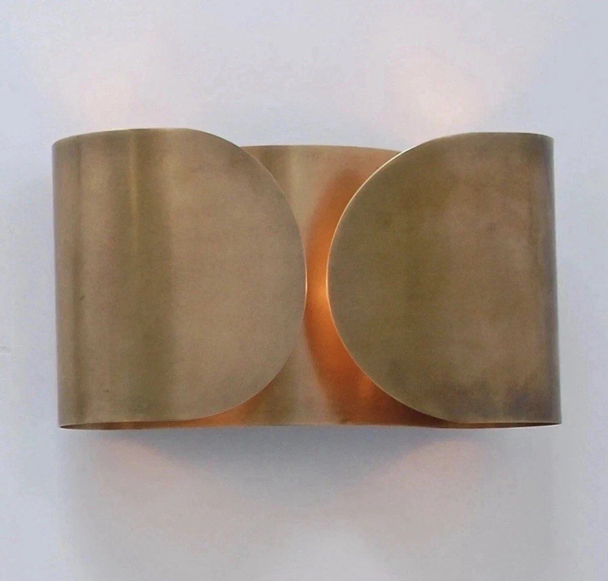 Mid century Vintage Foglio Brass Wall Sconce Modern Wall Light Raw Home Decor