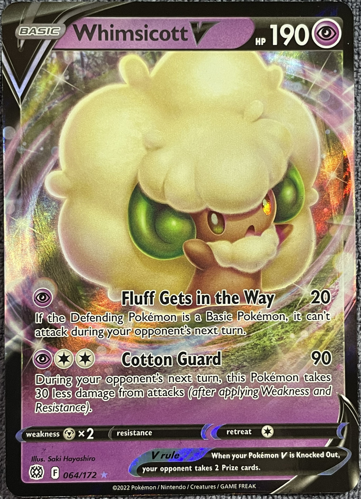 Whimsicott V Ultra Rare - 064/172 - Brilliant Stars Pokemon 2022