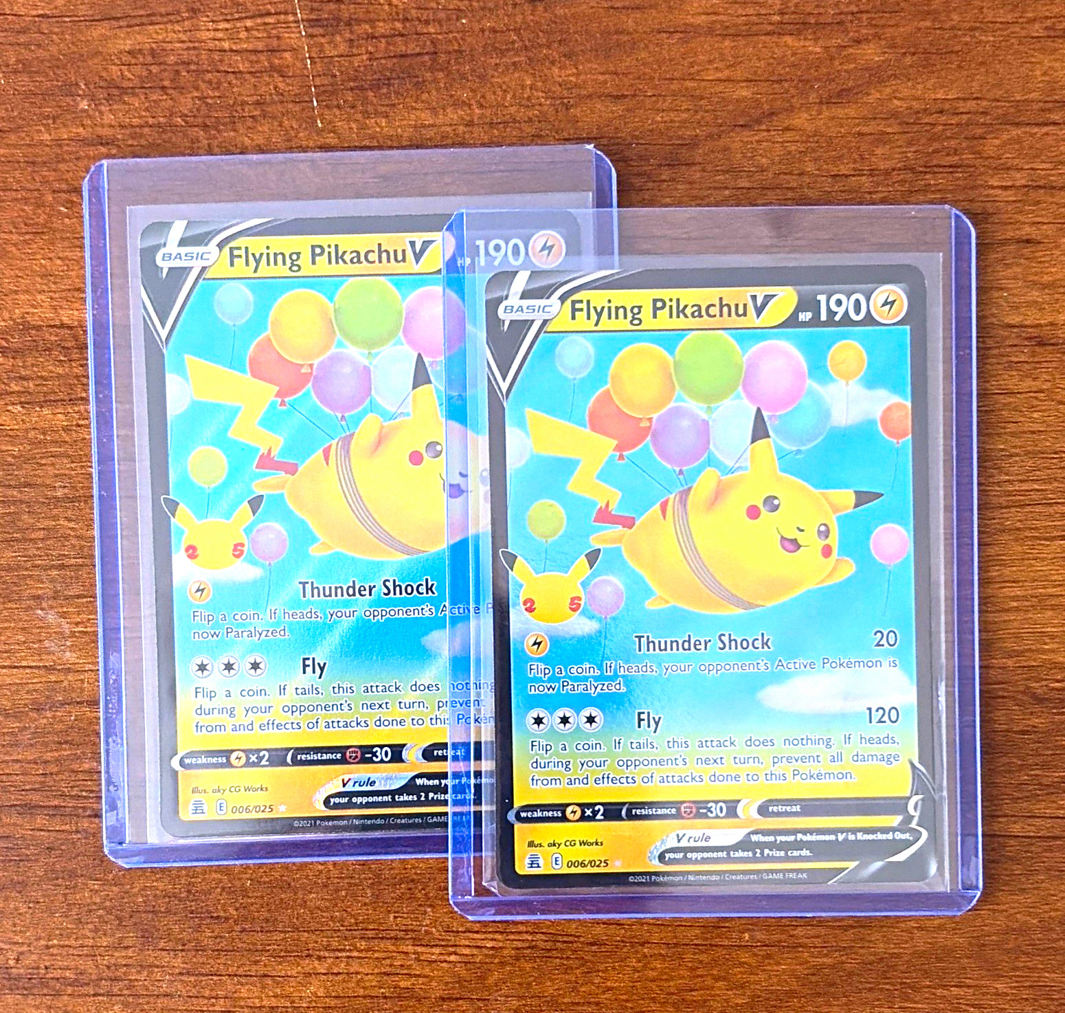 Pokemon TCG Celebrations 2x Flying Pikachu V 006/025 Holo Promo English