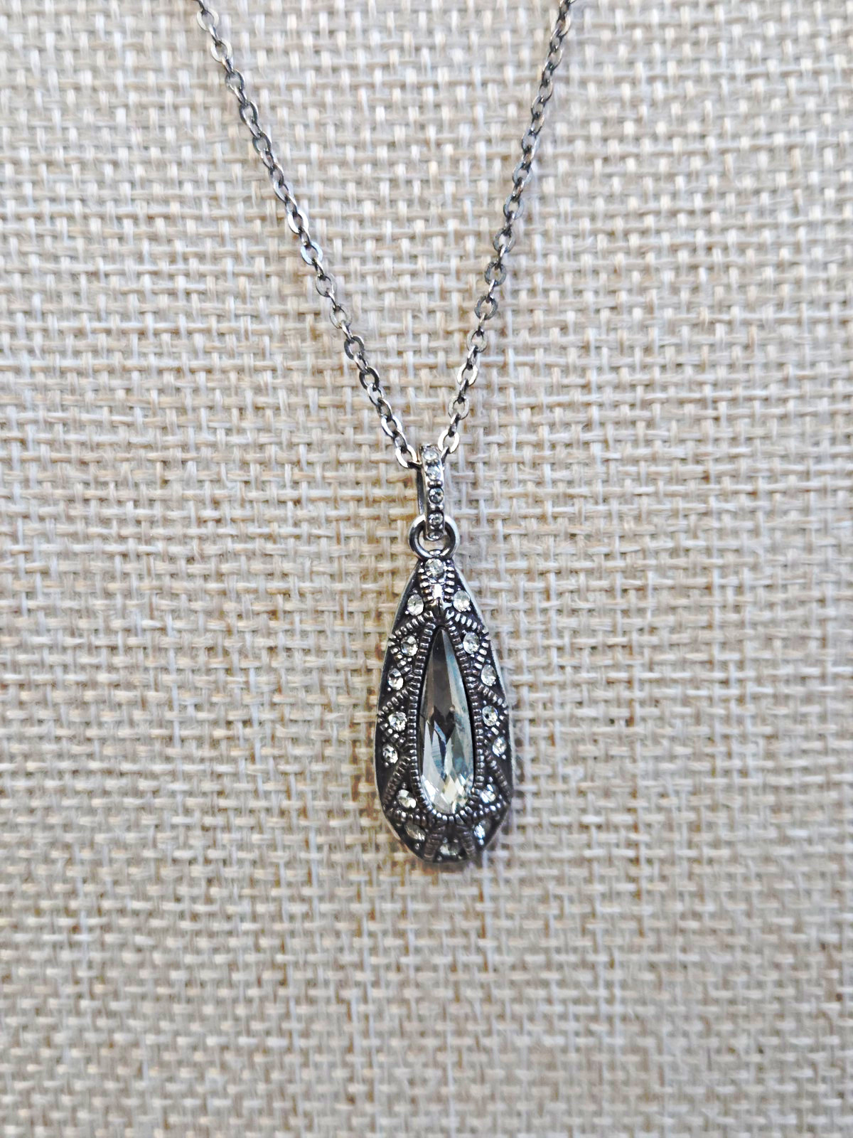 Brighton Retired Alice “Love” Reversible Teardrop Pendant Adjustable Necklace