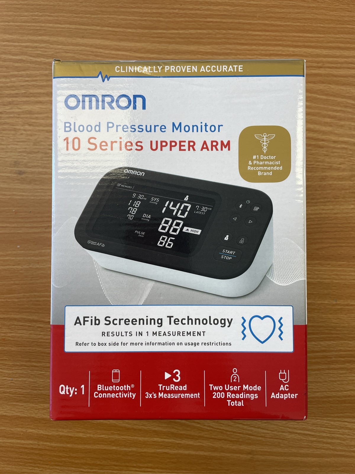 Omron 10 Series Upper Arm Blood Pressure Monitor Bluetooth AFib BP7465