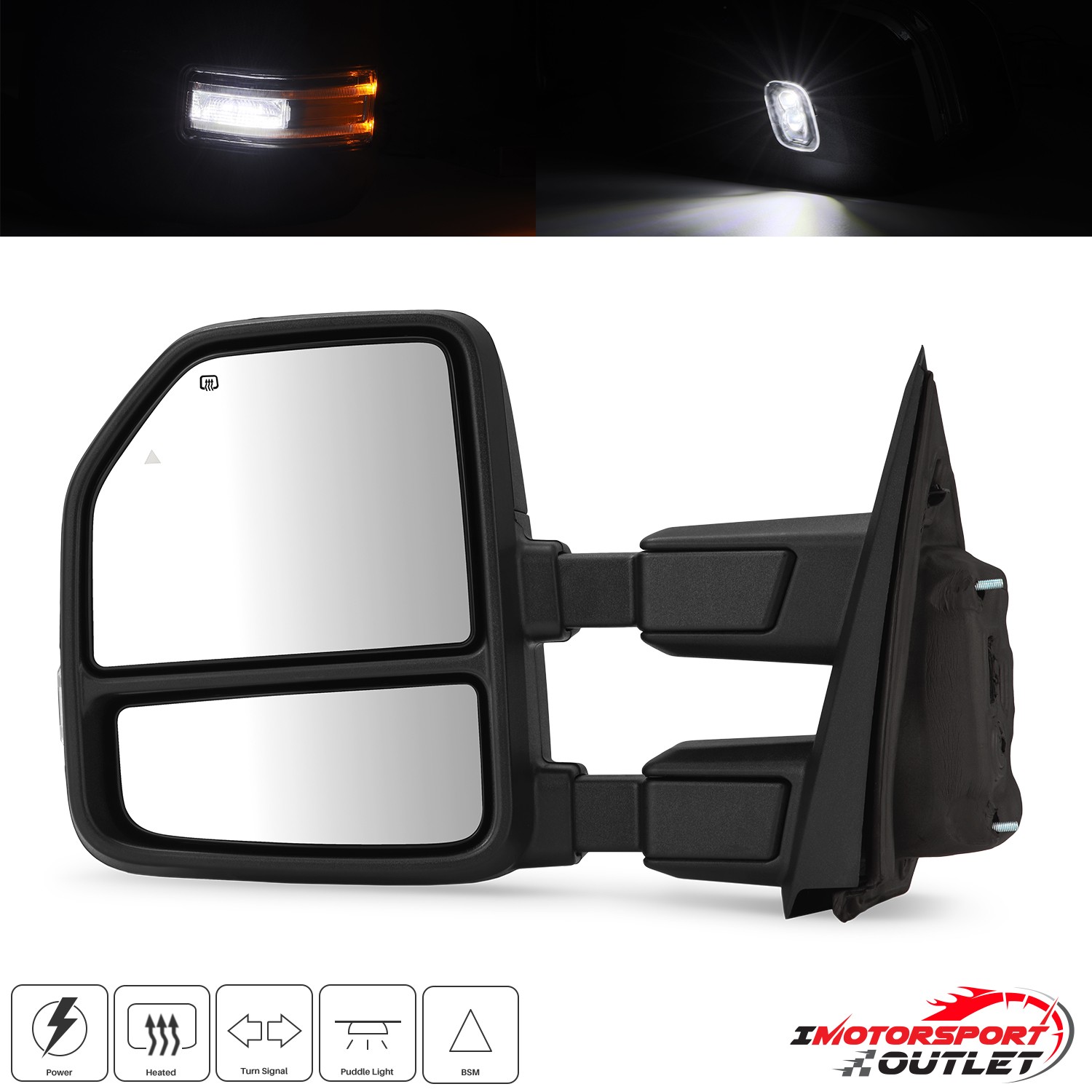 Fit 2021-2025 Ford F150 Power Heated Towing Mirrors Turn Signal BSM 1PC Left