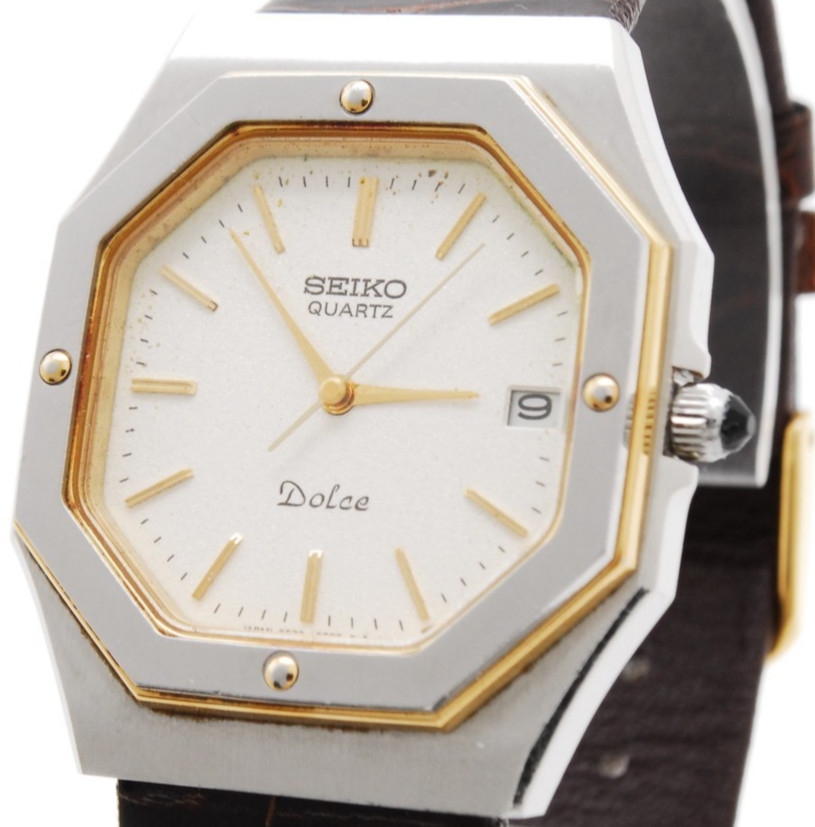 Vintage 1982 Seiko Dolce 9522-5020 Octagon Japan Men\'s Quartz Watch From Japan