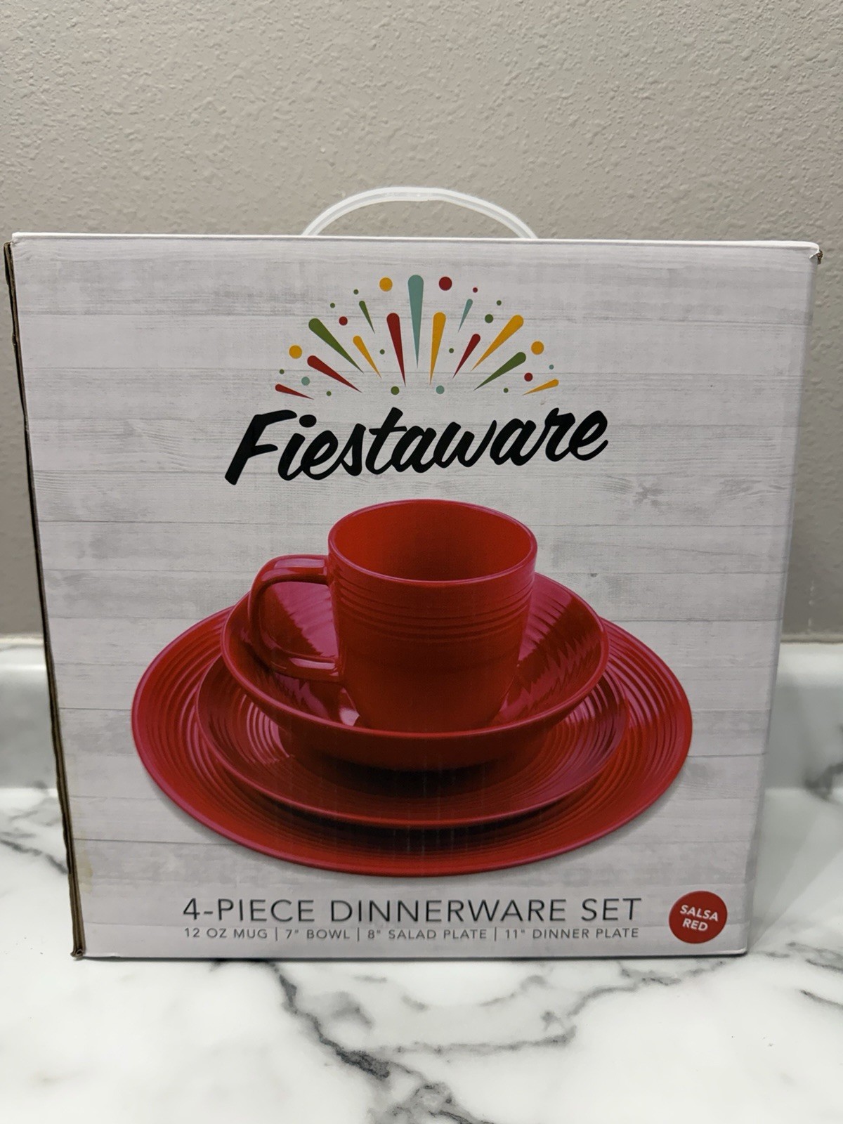 Fiestaware 4-Piece Dinnerware Set Salsa Red Dwell Six NIB NEW Fiestaware 4-Piece Dinnerware Set Salsa Red Dwell Six NIB NEW