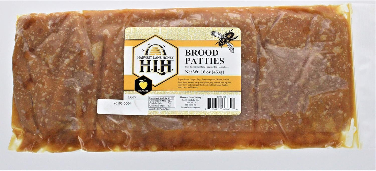 Bee Pollen Patty 1lb 15% Pollen Hive Feed Brood Booster Spring Feeding