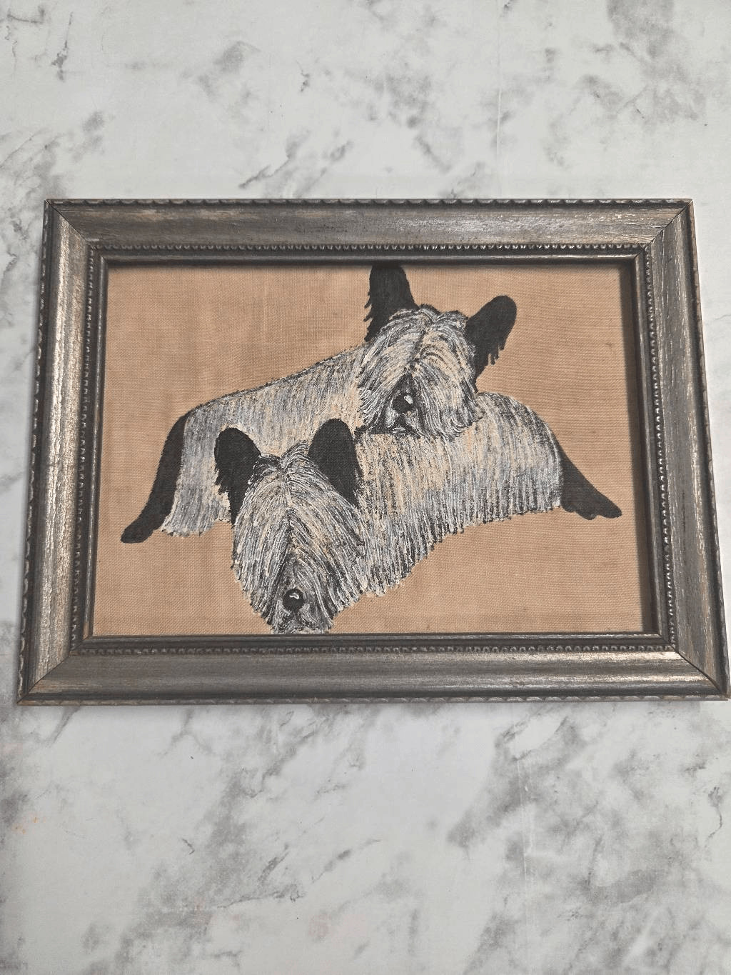Vintage Handpainted Skye Terrior Dogs Vintage Handpainted Skye Terrior Dogs