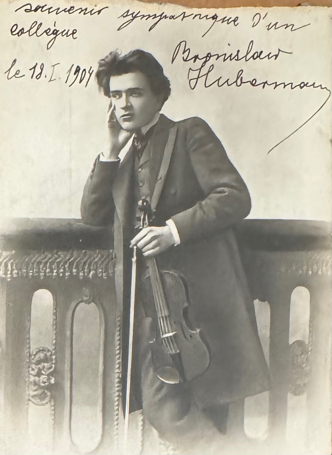 BRONISLAV HUBERMAN signed photo 1904 Polish violinist Quesnot Paris autograph