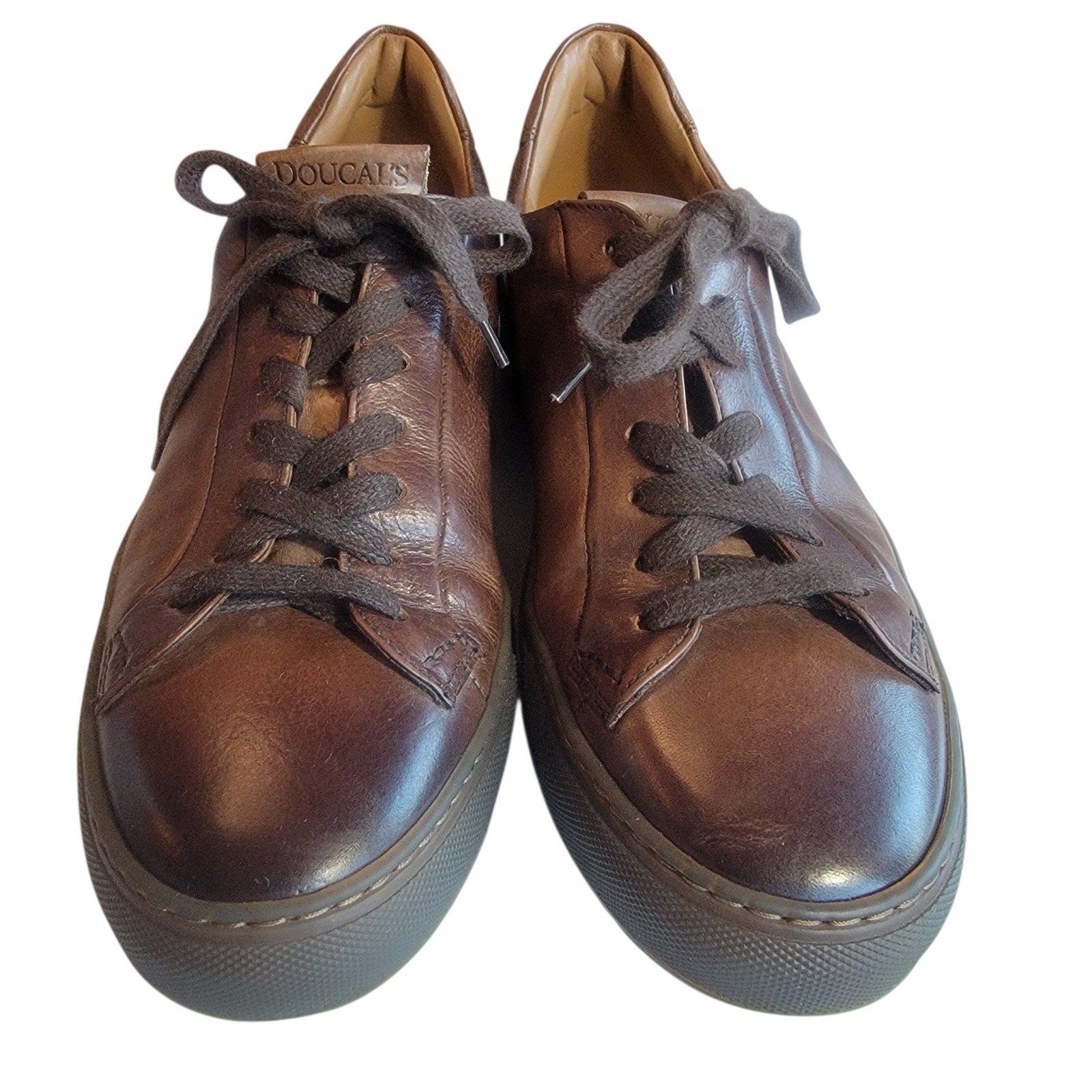 Doucal\'s Leather Sneakers 1796 Mens 42 Brown Excellent Italian Handmade Low Top Doucal\'s Leather Sneakers 1796 Mens 42 Brown Excellent Italian Handmade Low Top