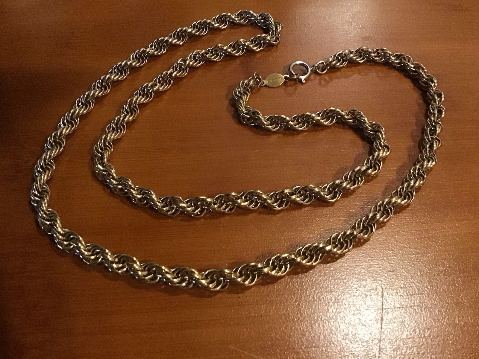 Vintage FREIRICH Rope Necklace Twisted Gold Tone Mod Chain 29” Vintage FREIRICH Rope Necklace Twisted Gold Tone Mod Chain 29”