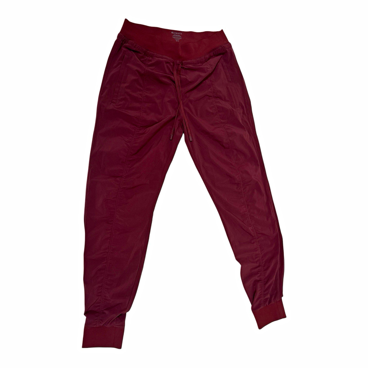 Athleta Attitude Pant Women’s Burgundy Yoga Jogger Pants Drawstring Pockets 10 Athleta Attitude Pant Women’s Burgundy Yoga Jogger Pants Drawstring Pockets 10