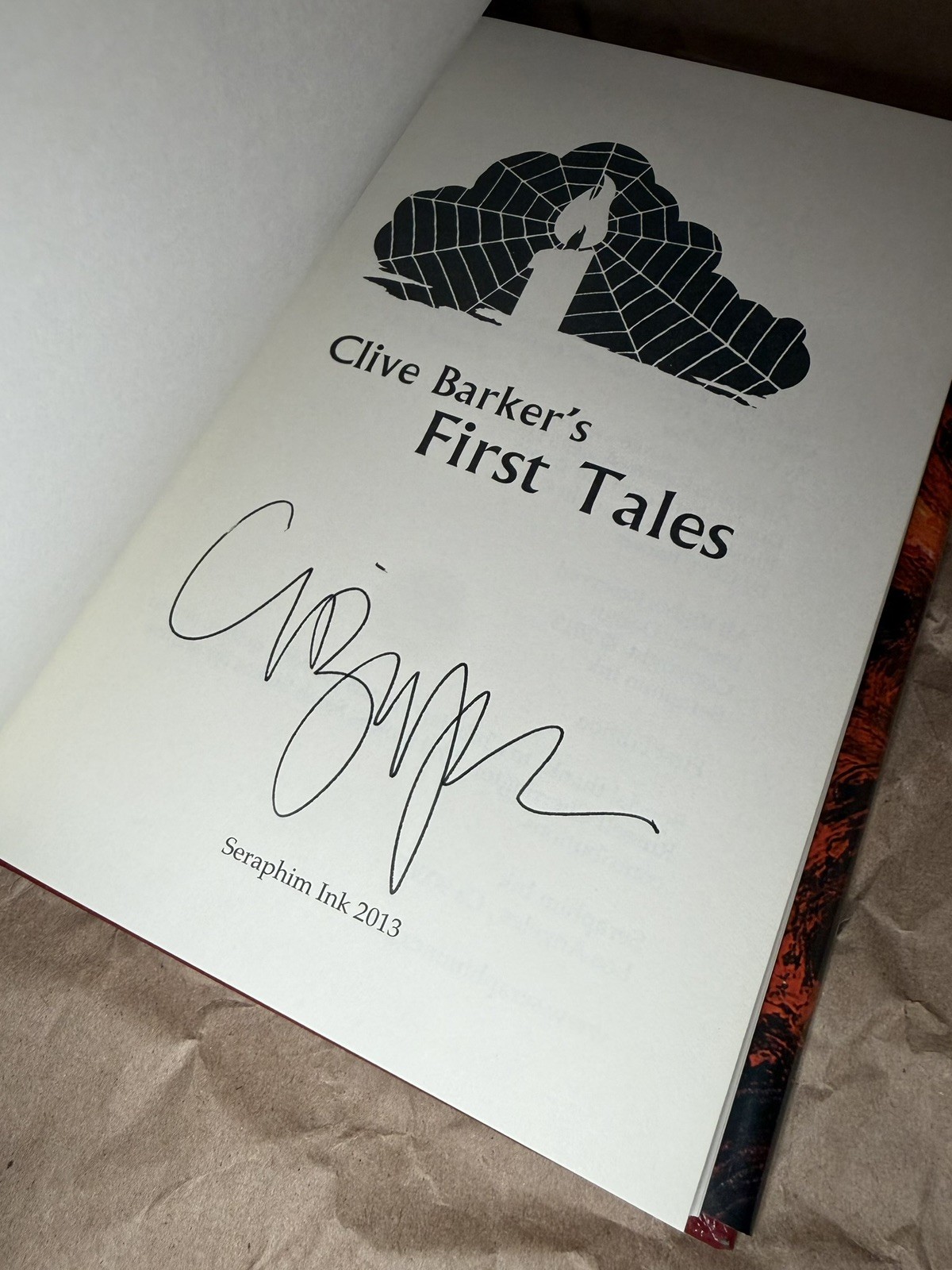 Clive Barker’s First Tales 1st Ed Trade HC w/ DJ. SIGNED