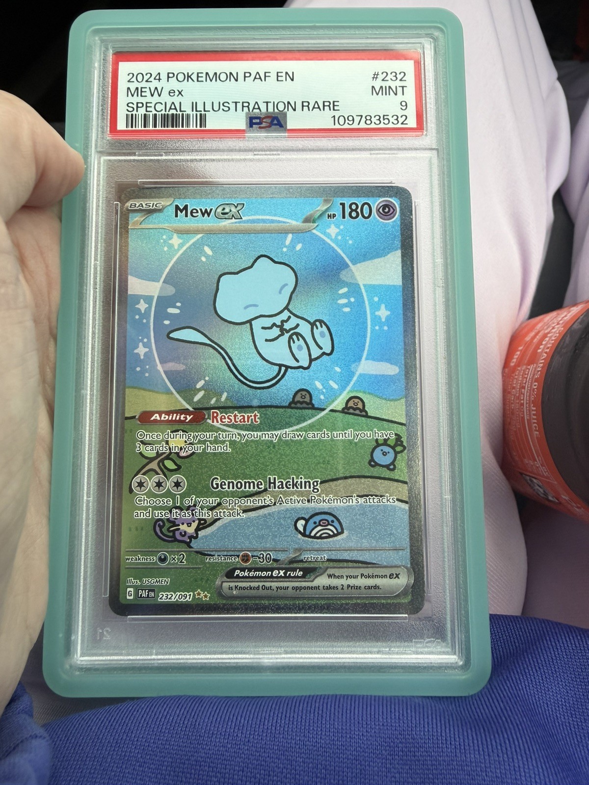 Mew ex PSA 9 Mint Paldean Fates English SIR 2024 Pokemon 232/091 “Bubble Mew” Mew ex PSA 9 Mint Paldean Fates English SIR 2024 Pokemon 232/091 “Bubble Mew”