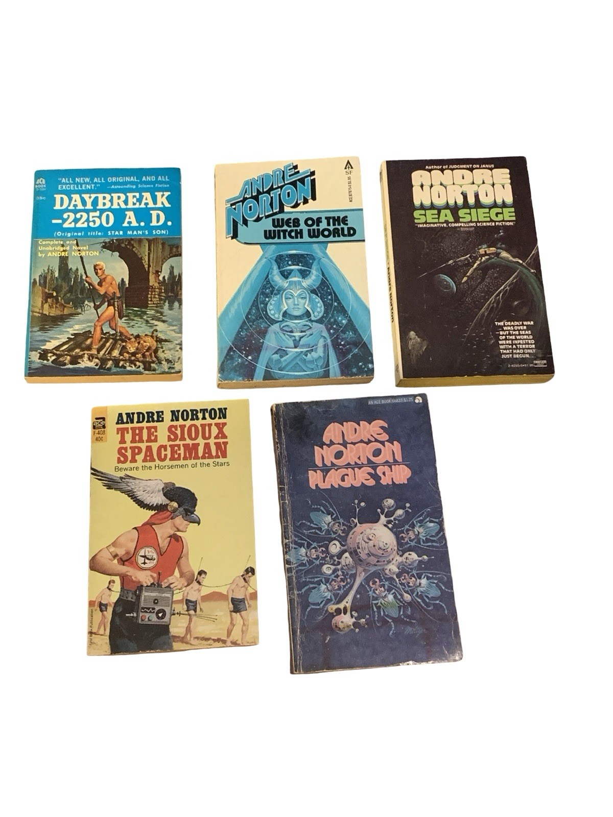Andre Norton Vintage Fantasy Sci Fi Lot Of 5 Novels Paperback Books Andre Norton Vintage Fantasy Sci Fi Lot Of 5 Novels Paperback Books