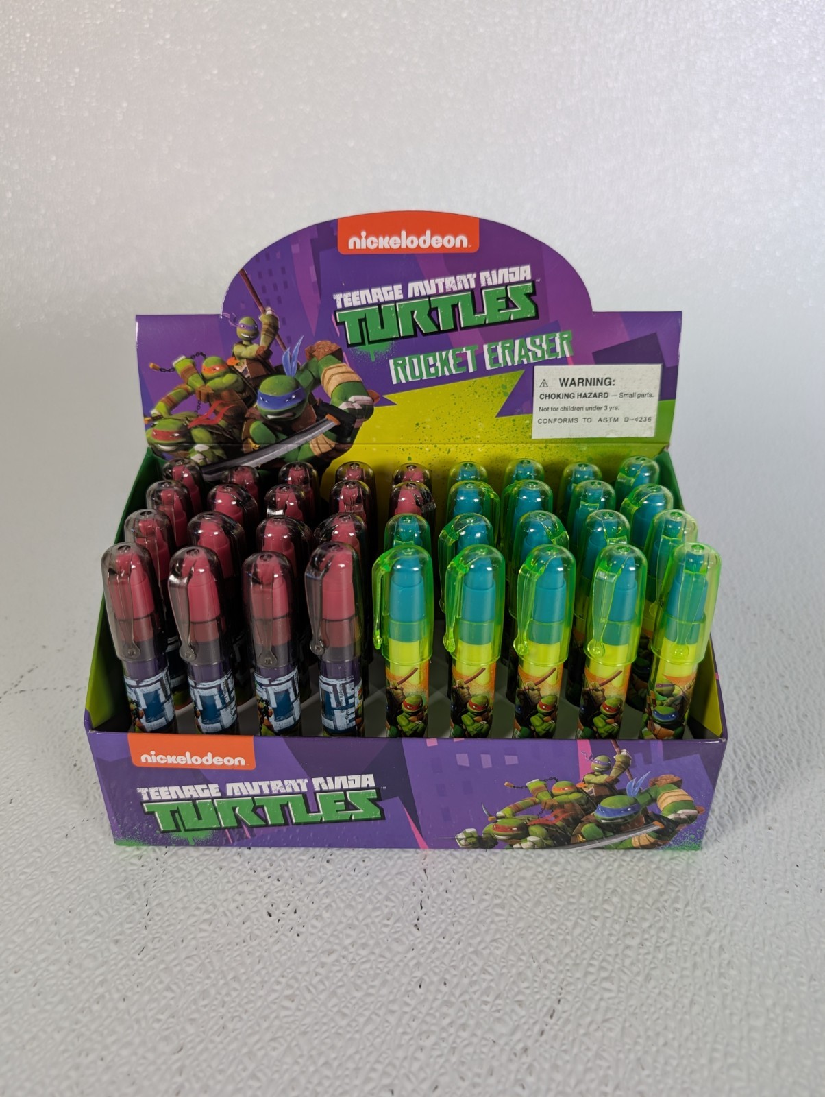 Teenage Mutant Ninja Turtles Rocket Eraser Full Retail Box 36 Count Nickelodeon