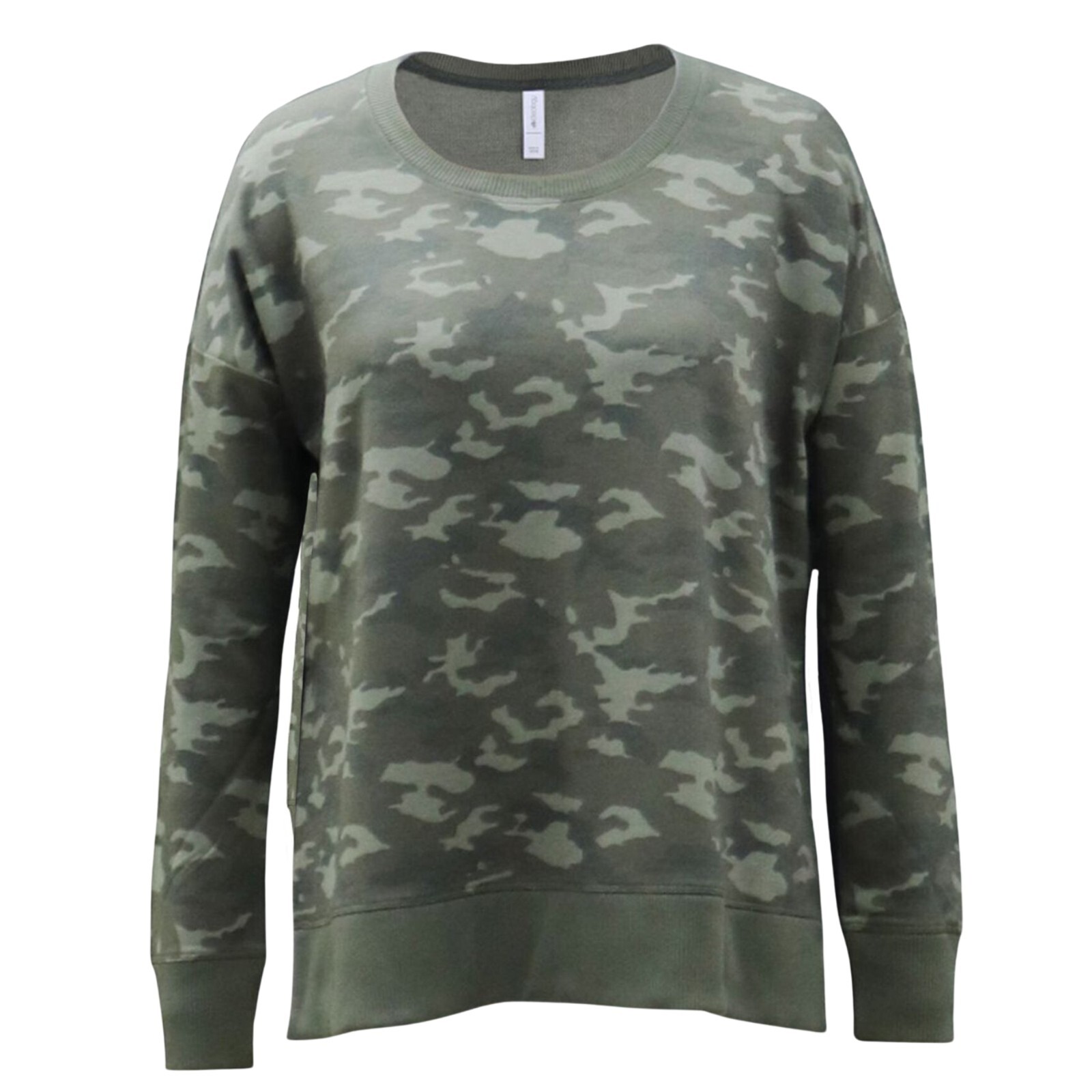 IDEOLOGY Women\'s Camo Print Sweatshirt sz L Large Green Top IDEOLOGY Women\'s Camo Print Sweatshirt sz L Large Green Top