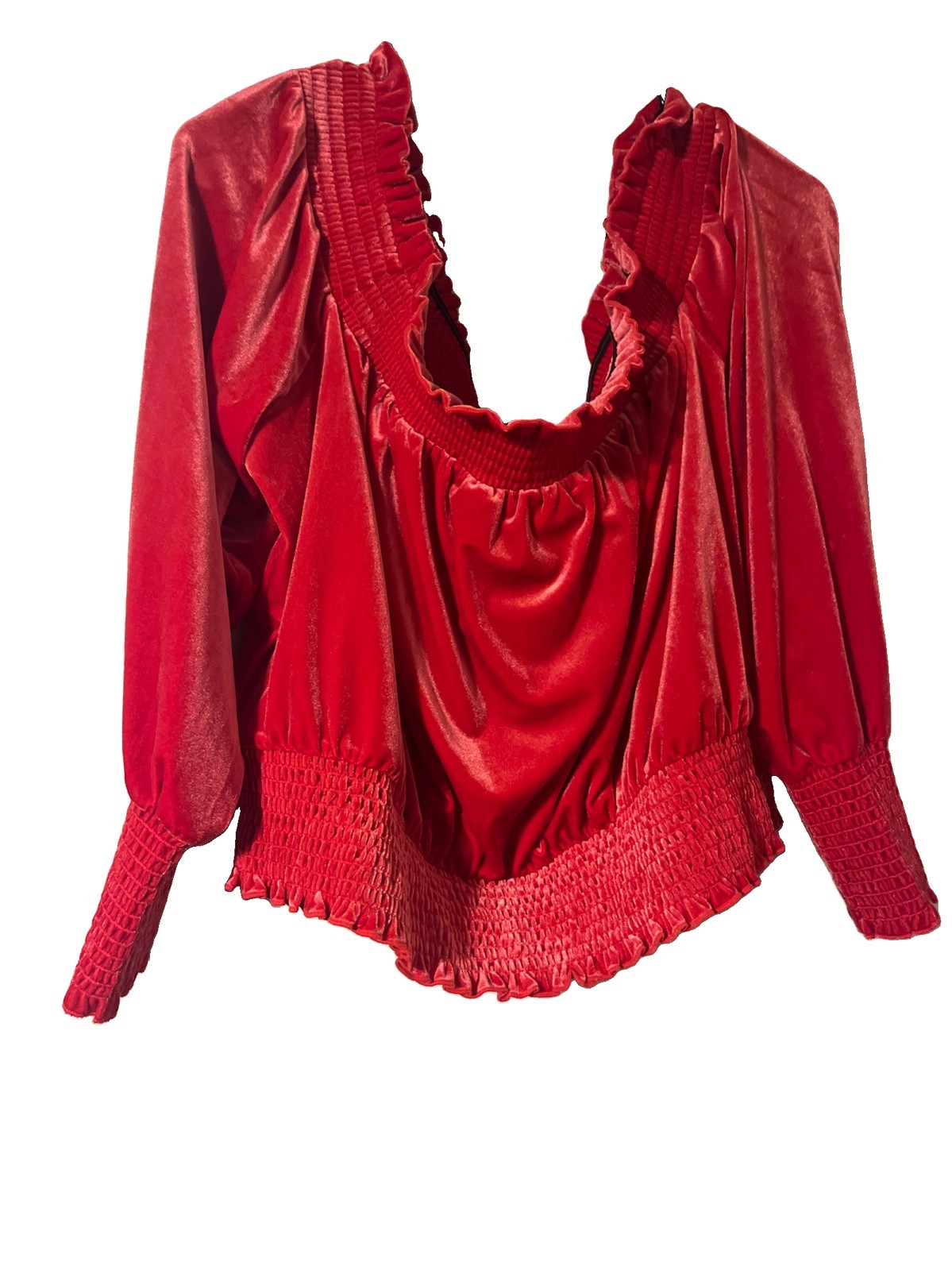 Bar lll Satin Ruffled Peasant Blouse Size 2X