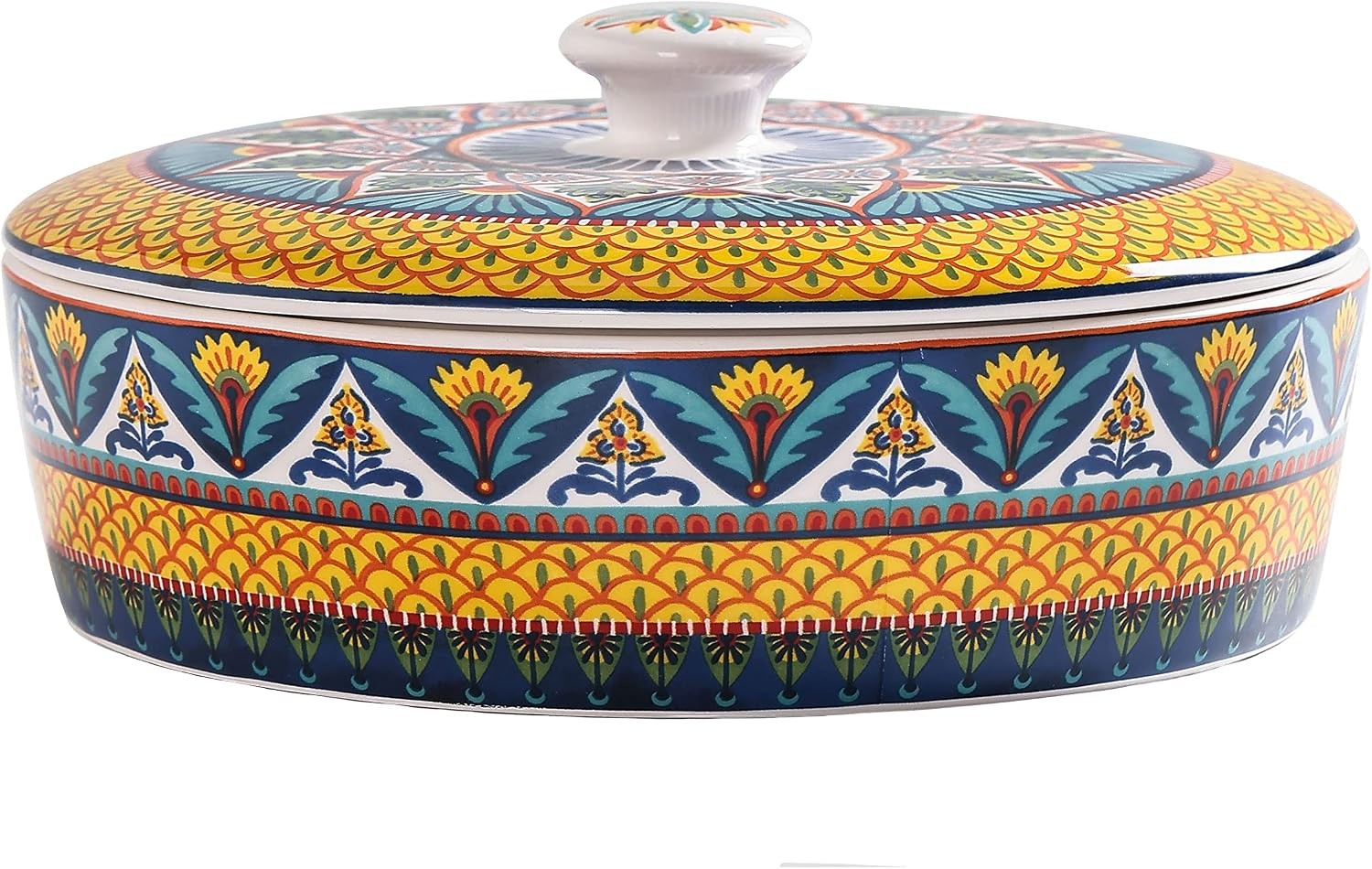 Havana Ceramic Tortilla Warmer & Server with Lid - 8.8 Inch Holder