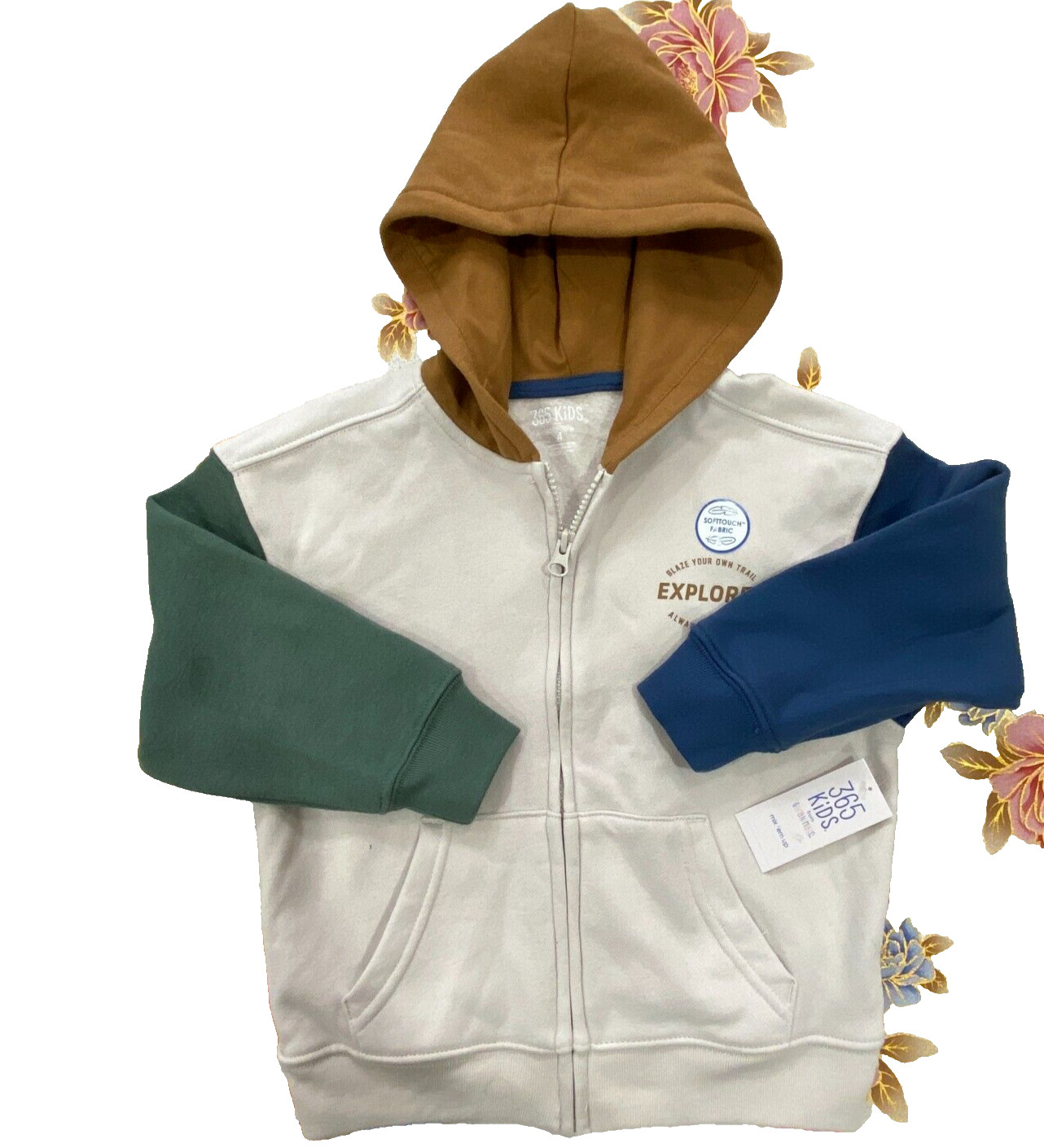 365 Kids Garanimals Explorer Hoodie Boys 4 Full Zip Beige Long Sleeve Sweatshirt 365 Kids Garanimals Explorer Hoodie Boys 4 Full Zip Beige Long Sleeve Sweatshirt