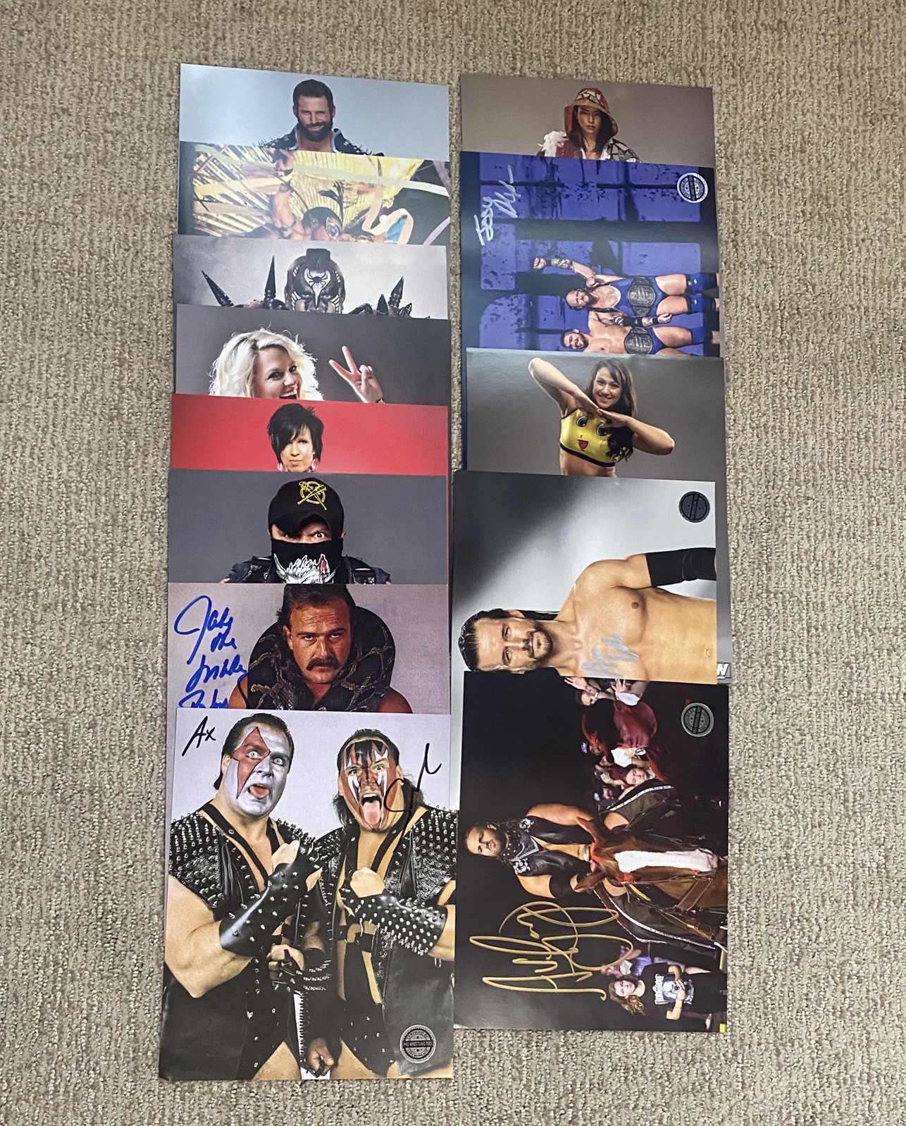 Pro Wrestling Crate 8 x 10 Signed Promo Lot PWC WWF WWE AEW Auto Autograph 