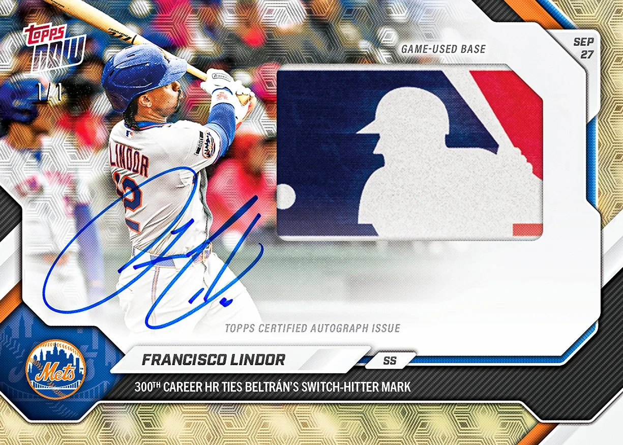 2026 Topps Now MLB Francisco Lindor 300 HRs GOLD VINYL AUTO 1/1 CHANCE Presale 2026 Topps Now MLB Francisco Lindor 300 HRs GOLD VINYL AUTO 1/1 CHANCE Presale