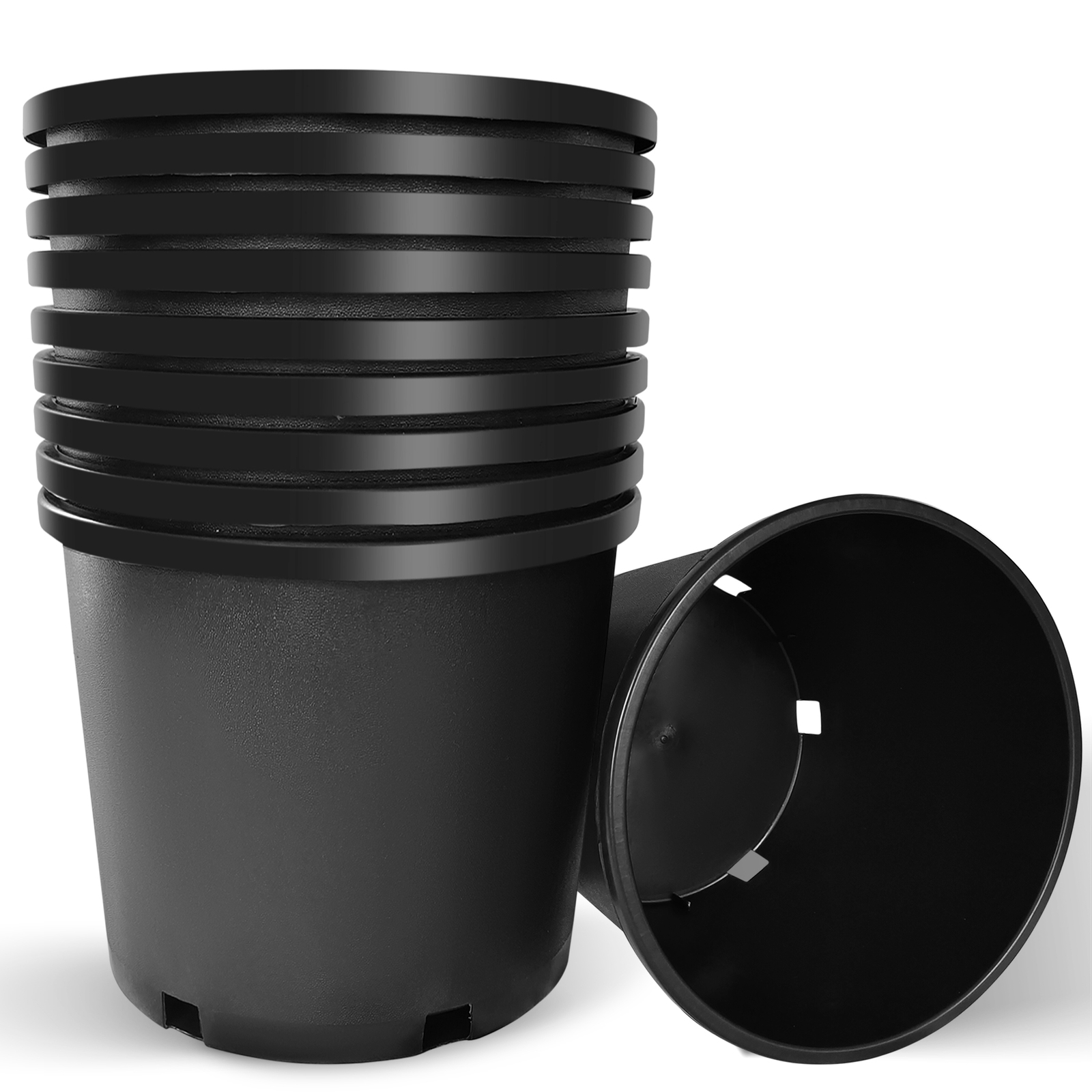 10 Pcs 10 Gallon Black Plastic Plant Nursery Pot Container Grow Flower Garden 10 Pcs 10 Gallon Black Plastic Plant Nursery Pot Container Grow Flower Garden
