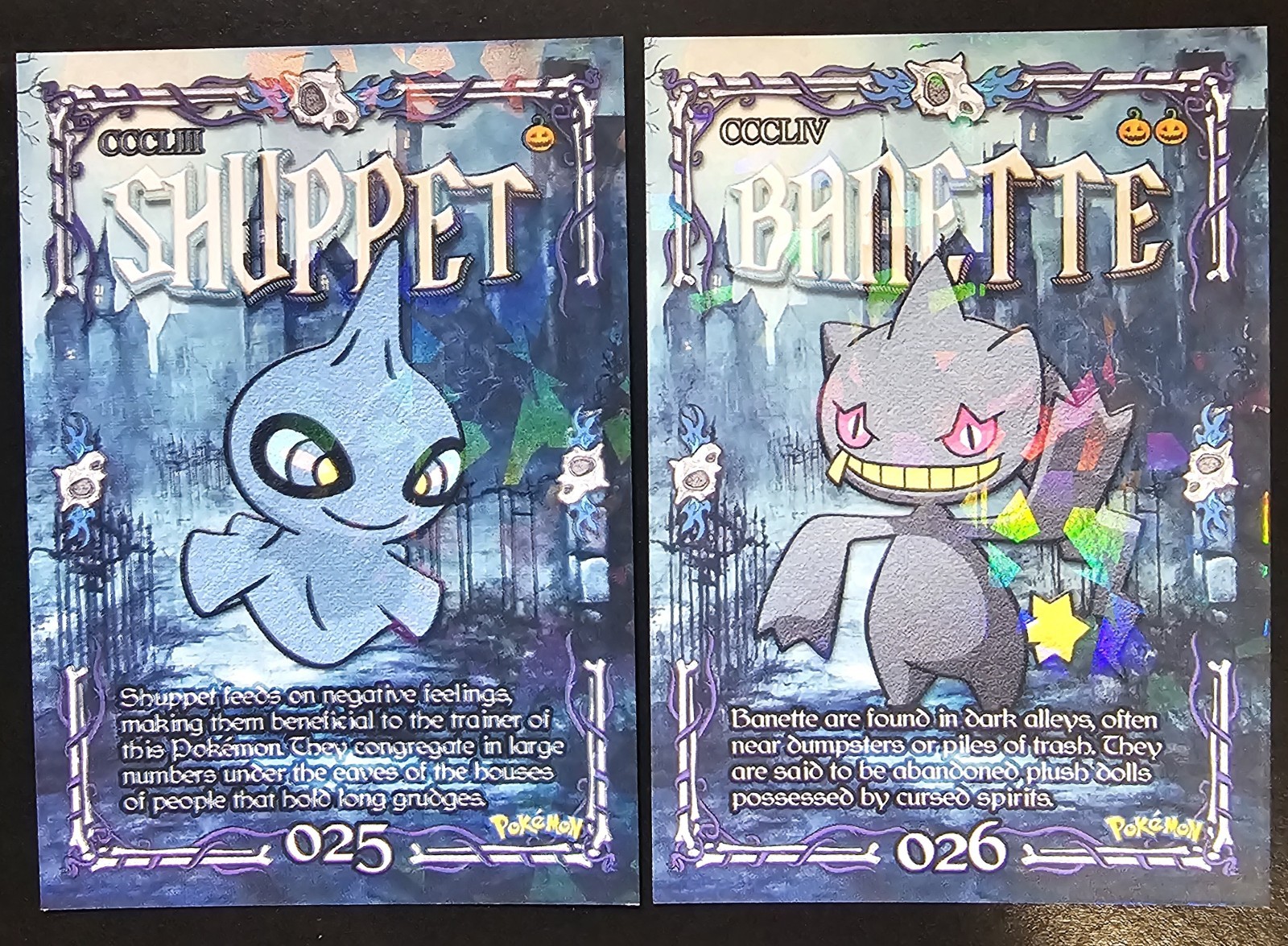 SHUPPET X BANETTE LOT - POKEMON PRISMA HALLOWEEN RARE CCG HOLO