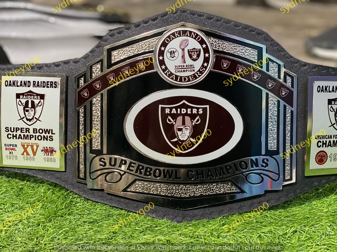 Custom Oakland Raiders Championship Belt Adult Size 2mm Brass