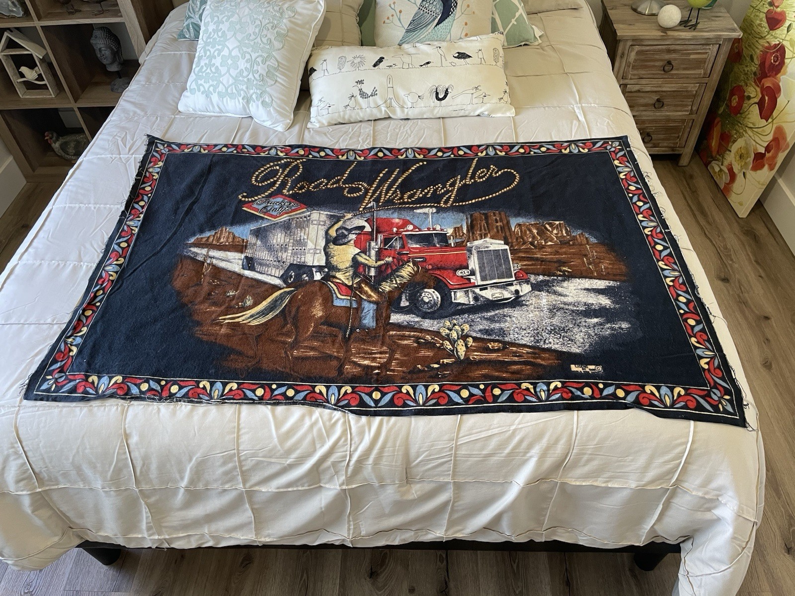 Vintage 1989 Road Wrangler Truckers Only Tapestry Semi Truck Cowboy Western