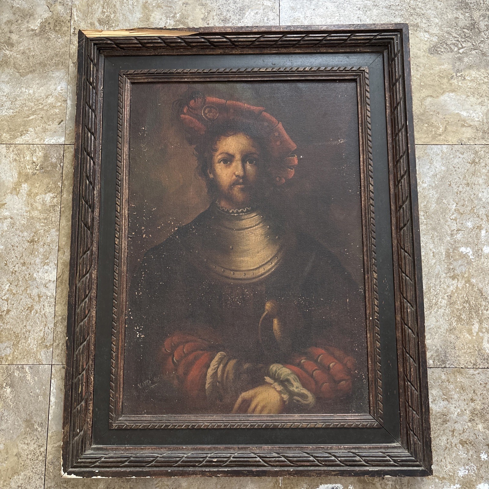 Vintage Vito Signed Oil Painting Portrait Galeazzo Sanvitale after Parmigianino
