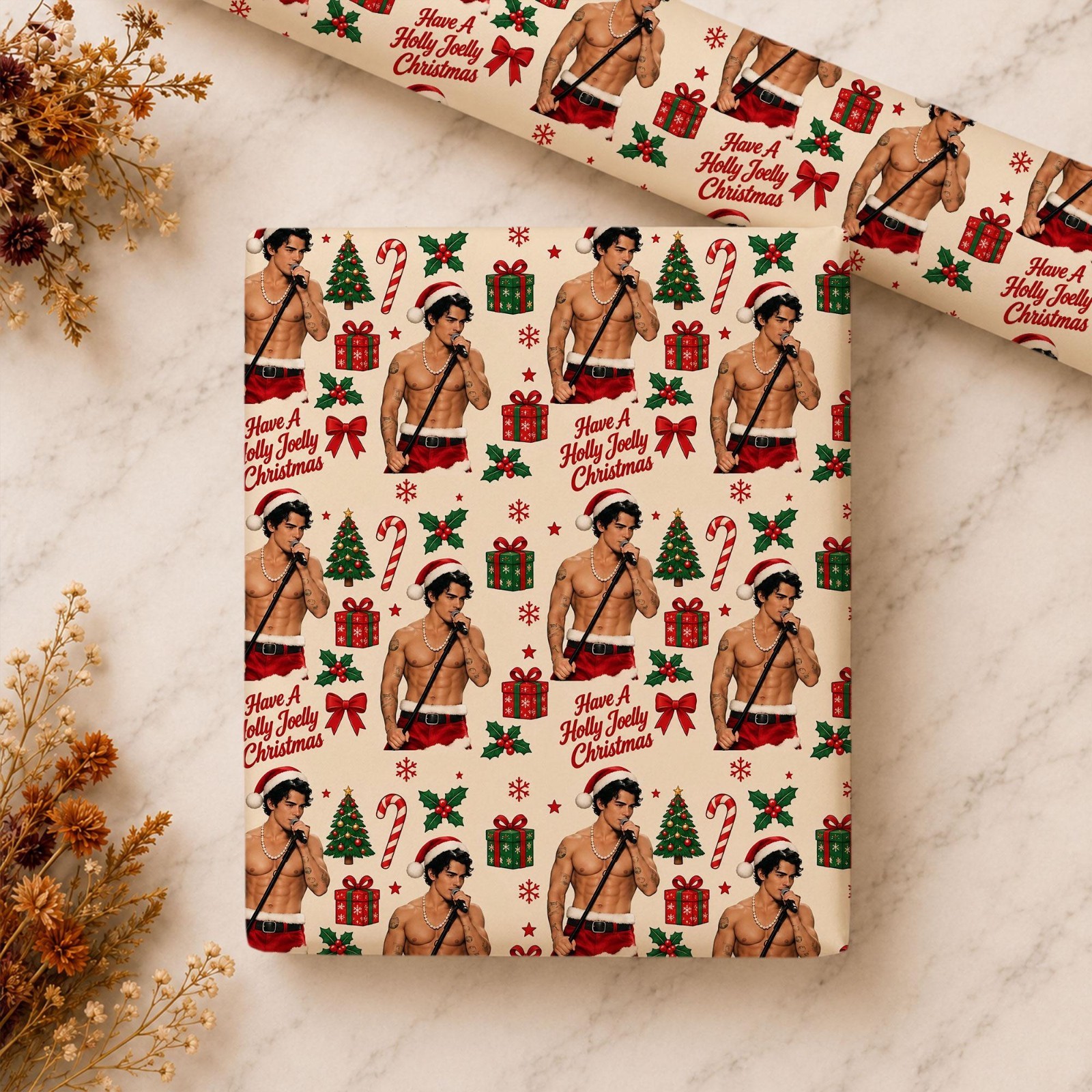Joe Jonas Wrapping Paper, Jonas Brothers Christmas Gift Wrap, Holiday Fan Gift