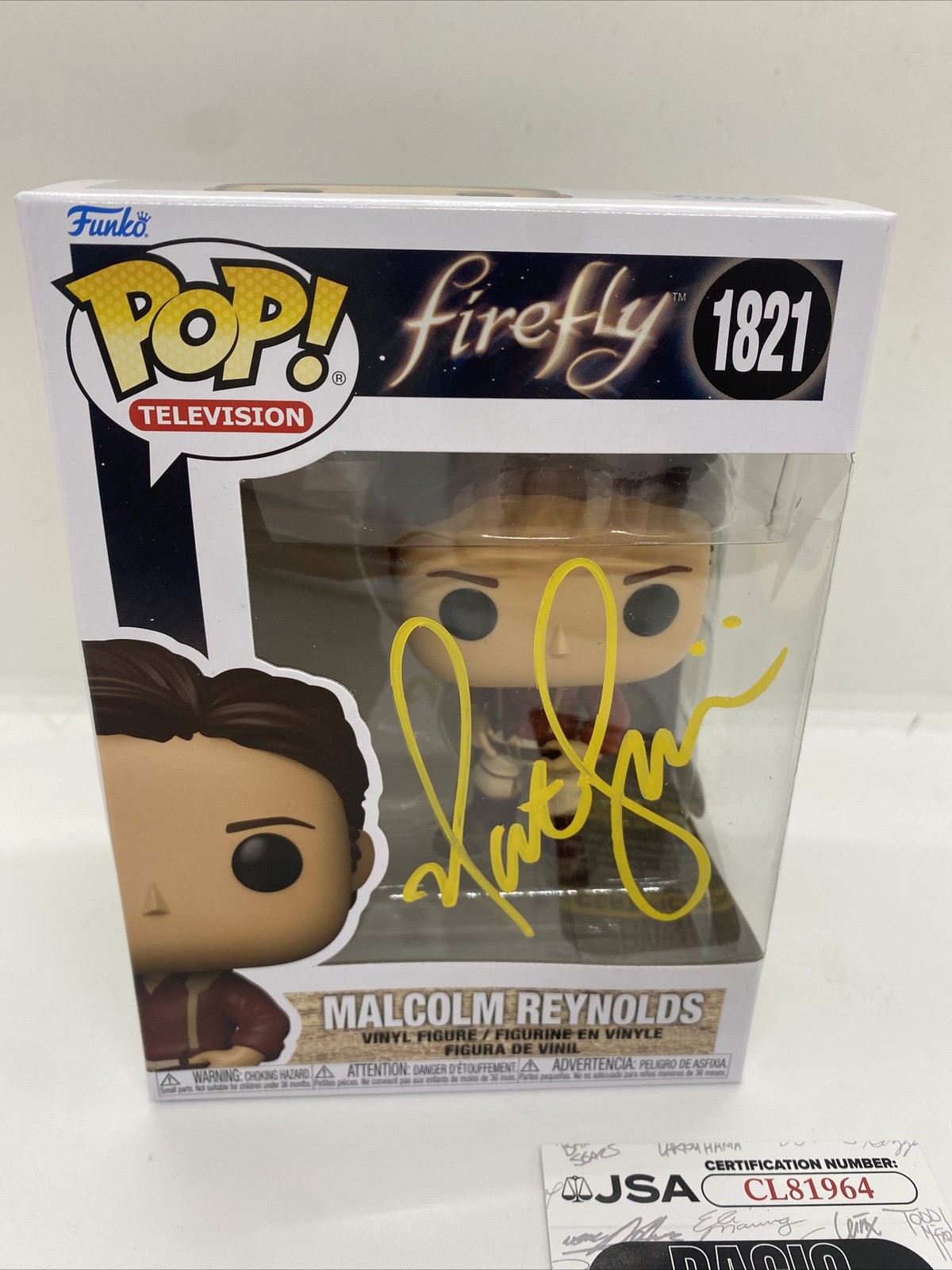 Signed Funko Pop #1821 - Firefly - Malcolm Reynolds - Nathan Fillion JSA COA
