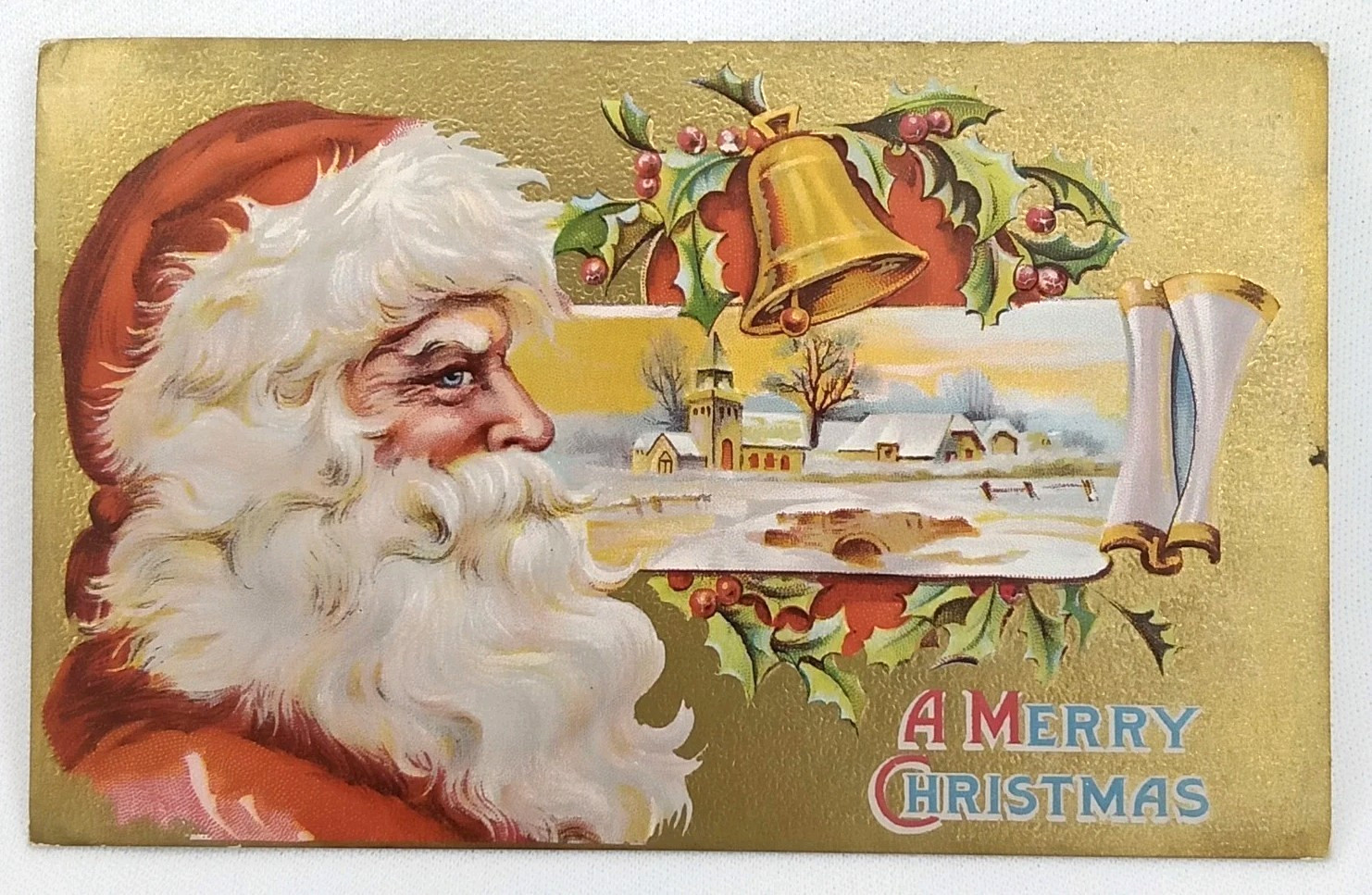 John Winsch W J Thompson Christmas Postcard Santa Claus Antique 1910s Unposted