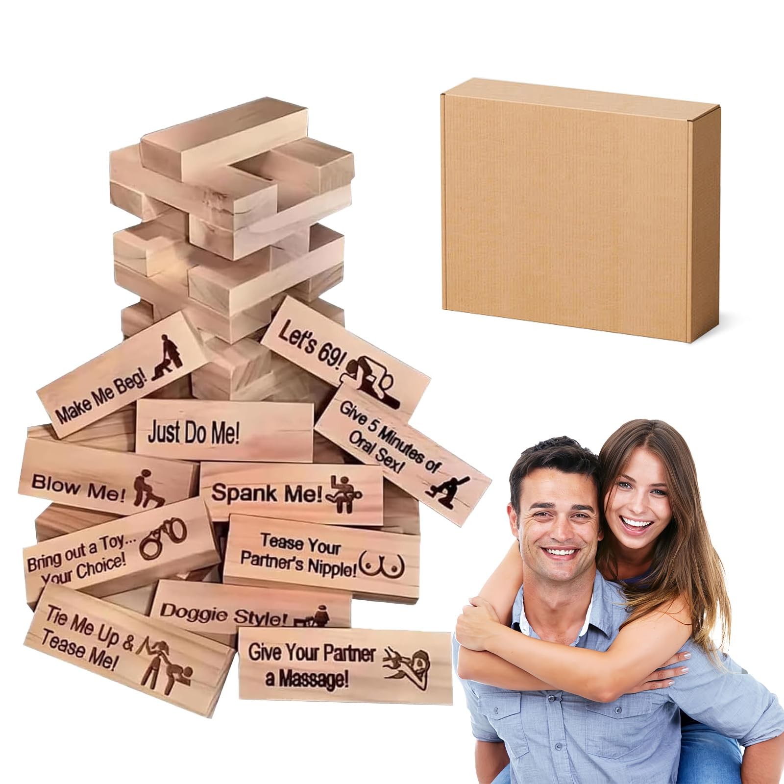 Lust Tower Game 48Pcs Super Naughty Block Tower for Couples Adults, Valentine...