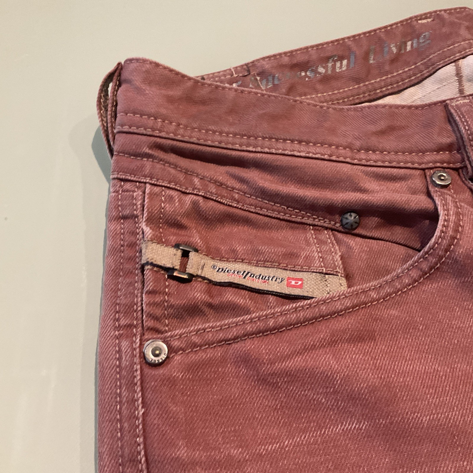 DIESEL BELTHER Denim Brown Wash 0816N REGULAR SLIM TAPERED Jeans SizeW32