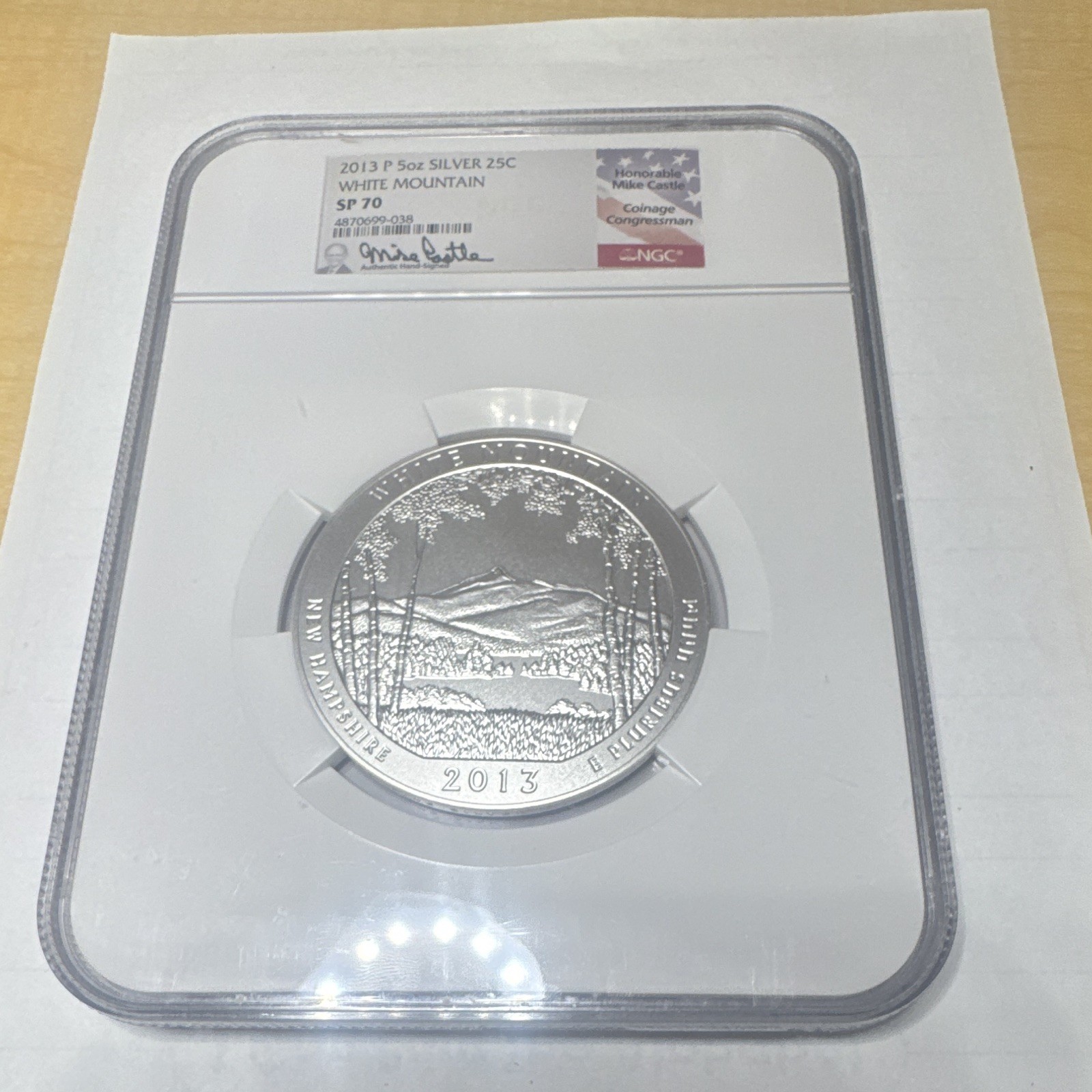 2013-S 25C White Mountain America the Beautiful Quarter .999 Silver Proof 5oz Si
