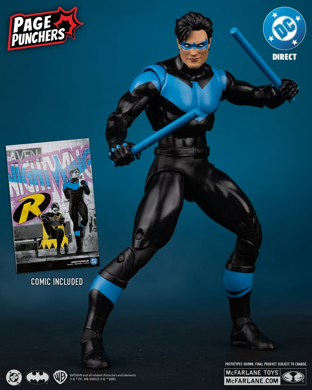 McFarlane DC Direct Nightwing with comic #81 Puncher 7 Inch Figure PRESALE