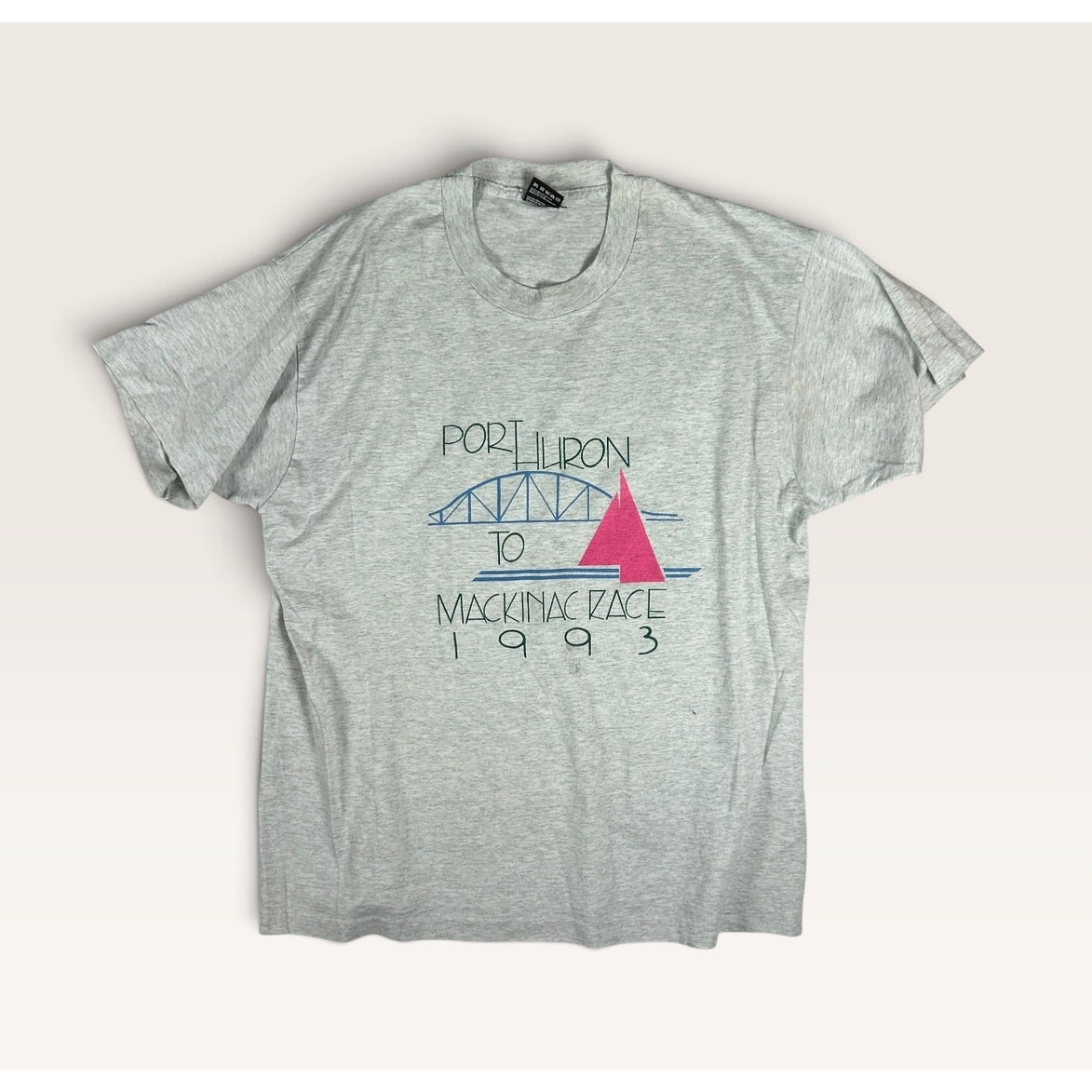 Vintage 1993 Port Huron to Mackinac Race Sailing T-Shirt Mens XL Gray Vintage 1993 Port Huron to Mackinac Race Sailing T-Shirt Mens XL Gray