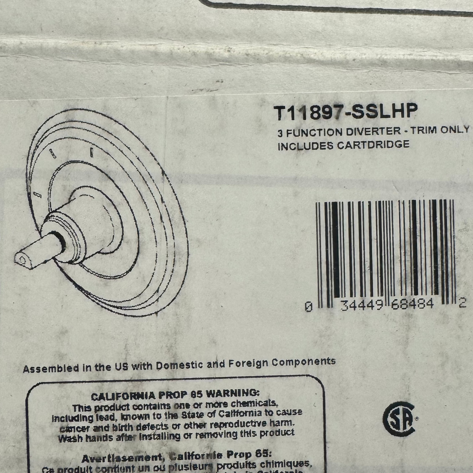 Delta T11897-SSLHP Cassidy 3-Function Diverter Valve Trim Less handle, Stainless