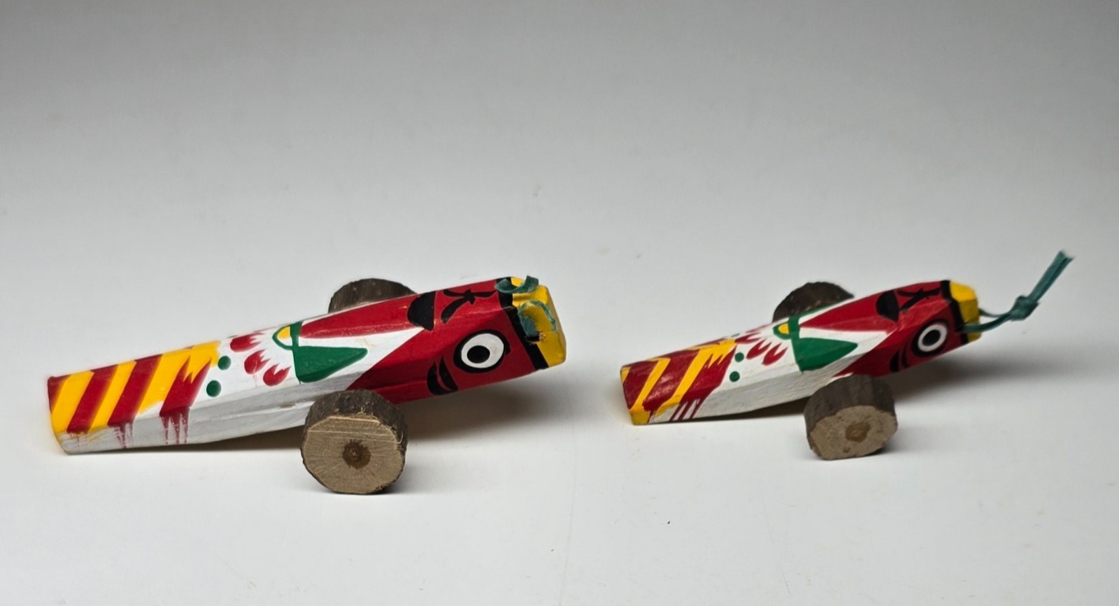 Vtg Japanese Kyodo Gangu Koinobori Wheeled Folk Toy Pair Hitoyoshi Kyushu Box