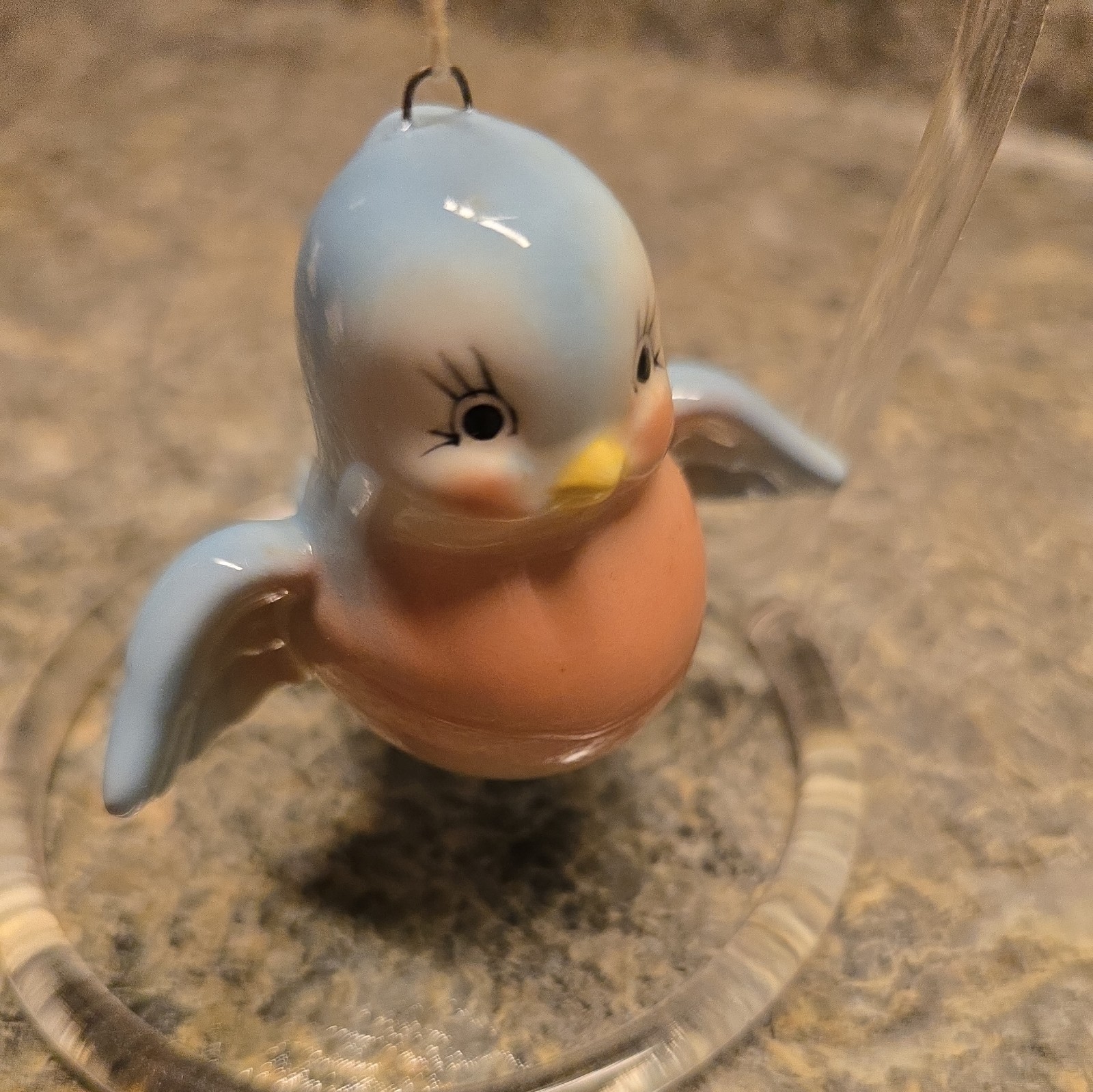 Norcrest Lefton Bone China Pastel Anthropomorphic Flying  Baby Blue Bird  