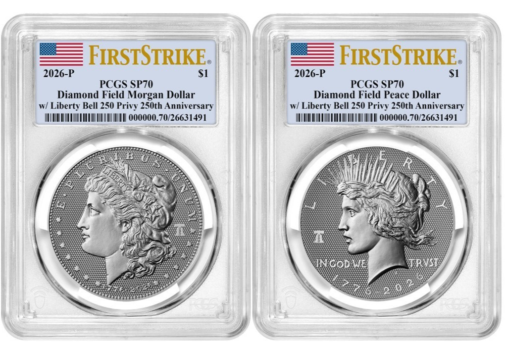 Presale 2026 Silver Morgan & Peace Dollar Diamond Field PCGS SP70 FirstStrike #2