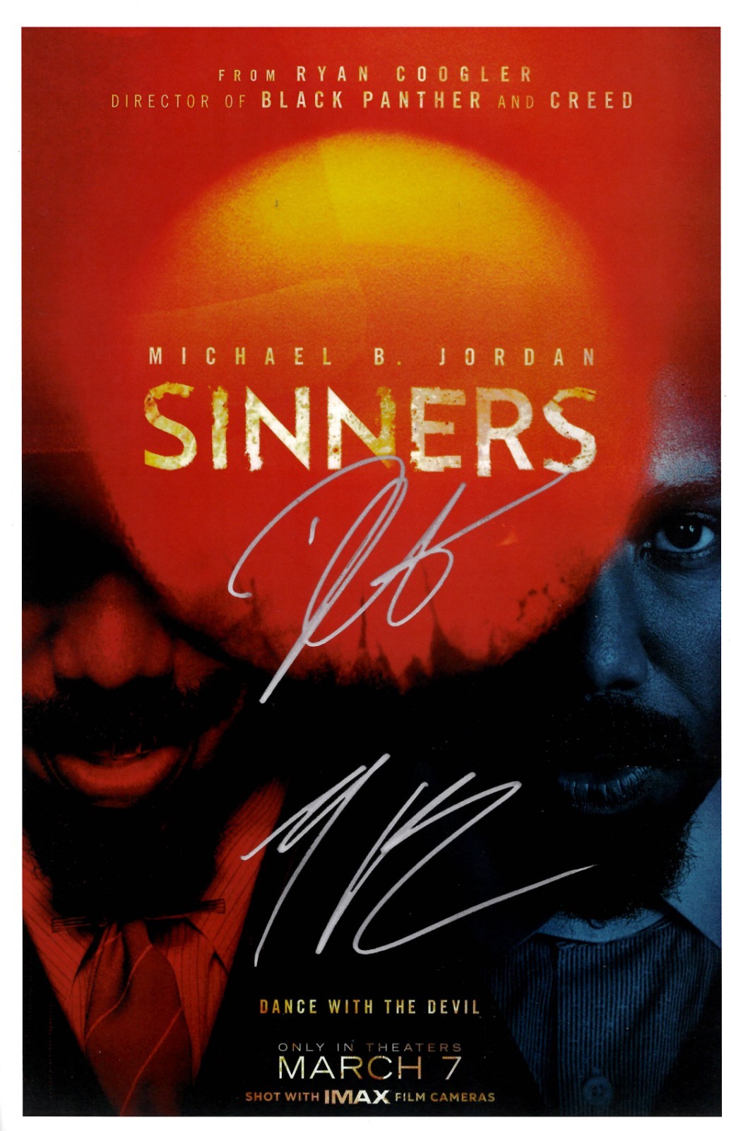 SINNERS  Signed Poster 11x17 Michael B. Jordan and Ryan Coogler