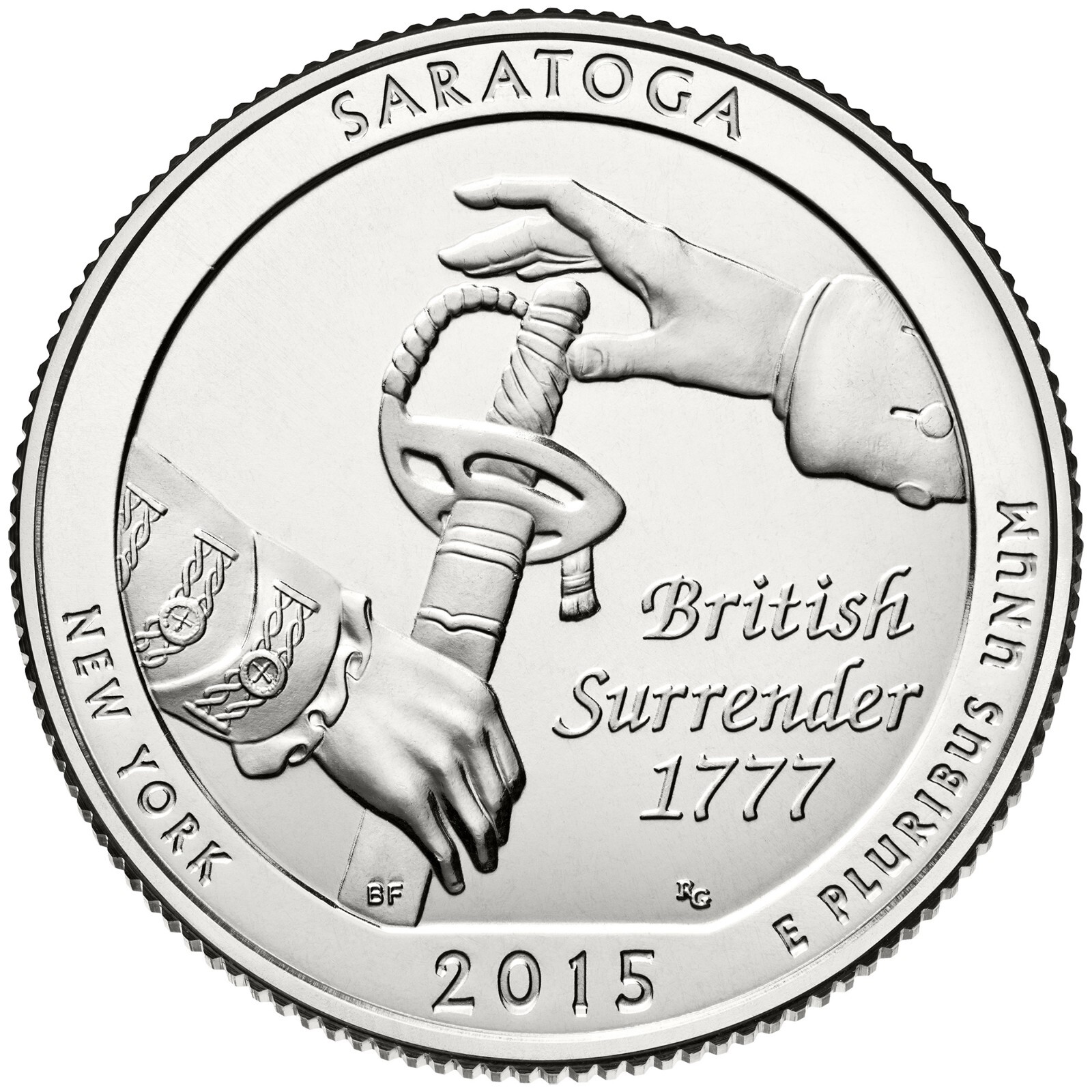 2015 D Saratoga NP Quarter. ATB Series Uncirculated From US Mint roll.